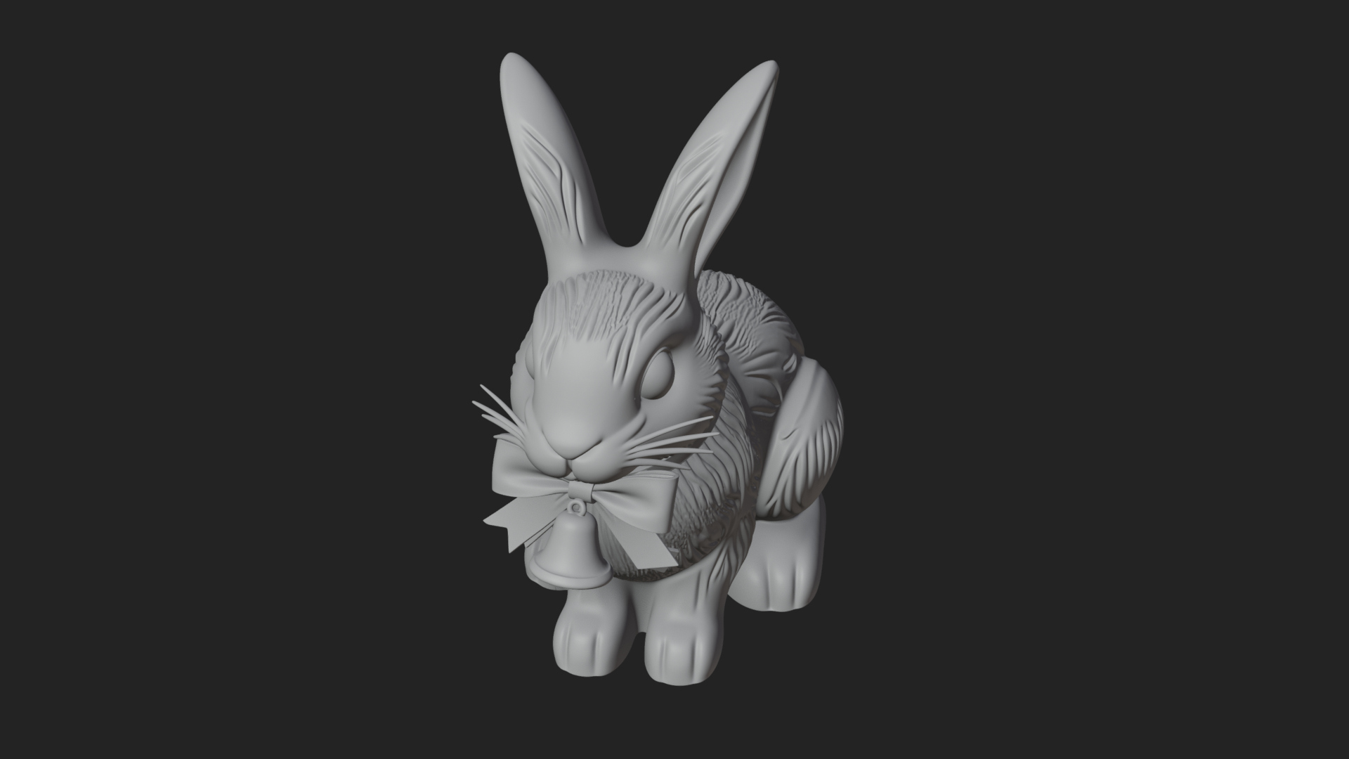 Chocolate Easter Bunny Statue Design 3 3D Print Model 3D Model