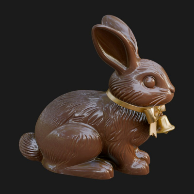 Chocolate Easter Bunny Statue Design 3 3D Print Model
