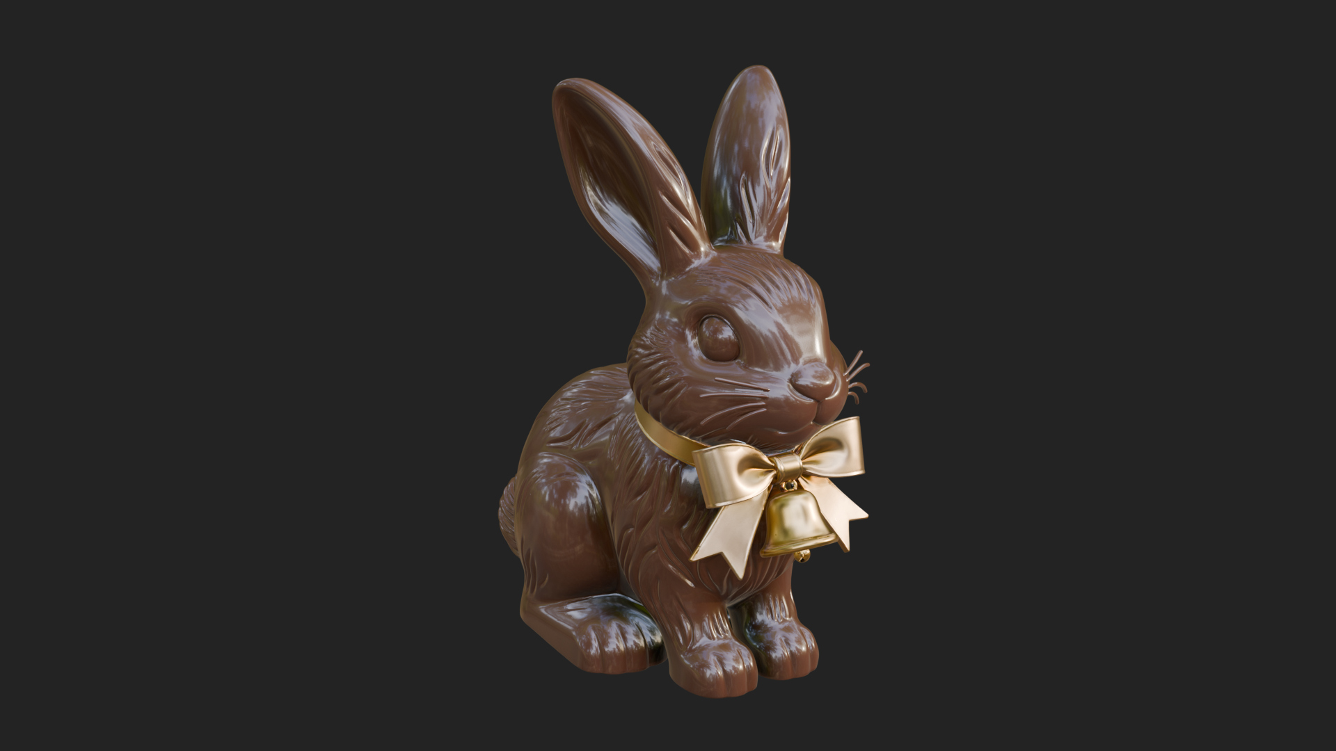 Chocolate Easter Bunny Statue Design 4 3D Print Model 3D Model