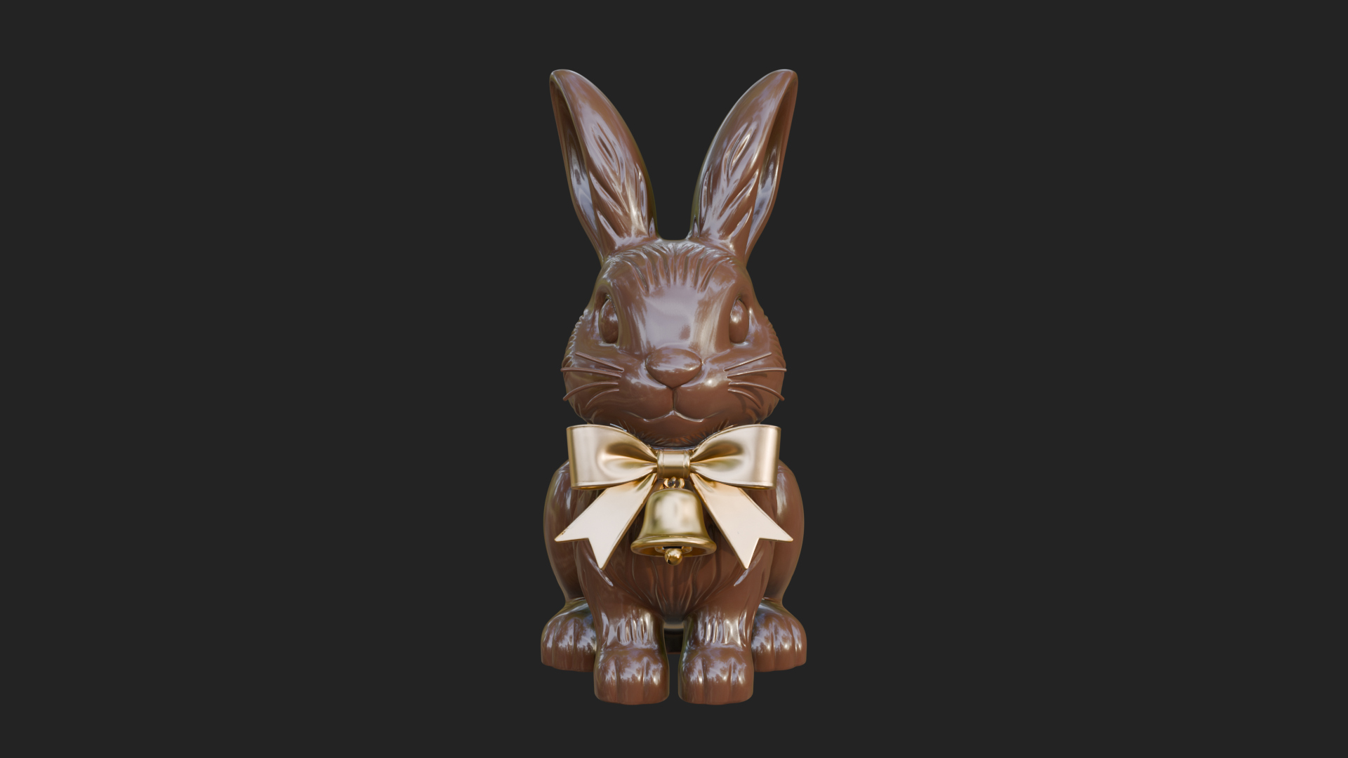 Chocolate Easter Bunny Statue Design 4 3D Print Model 3D Model