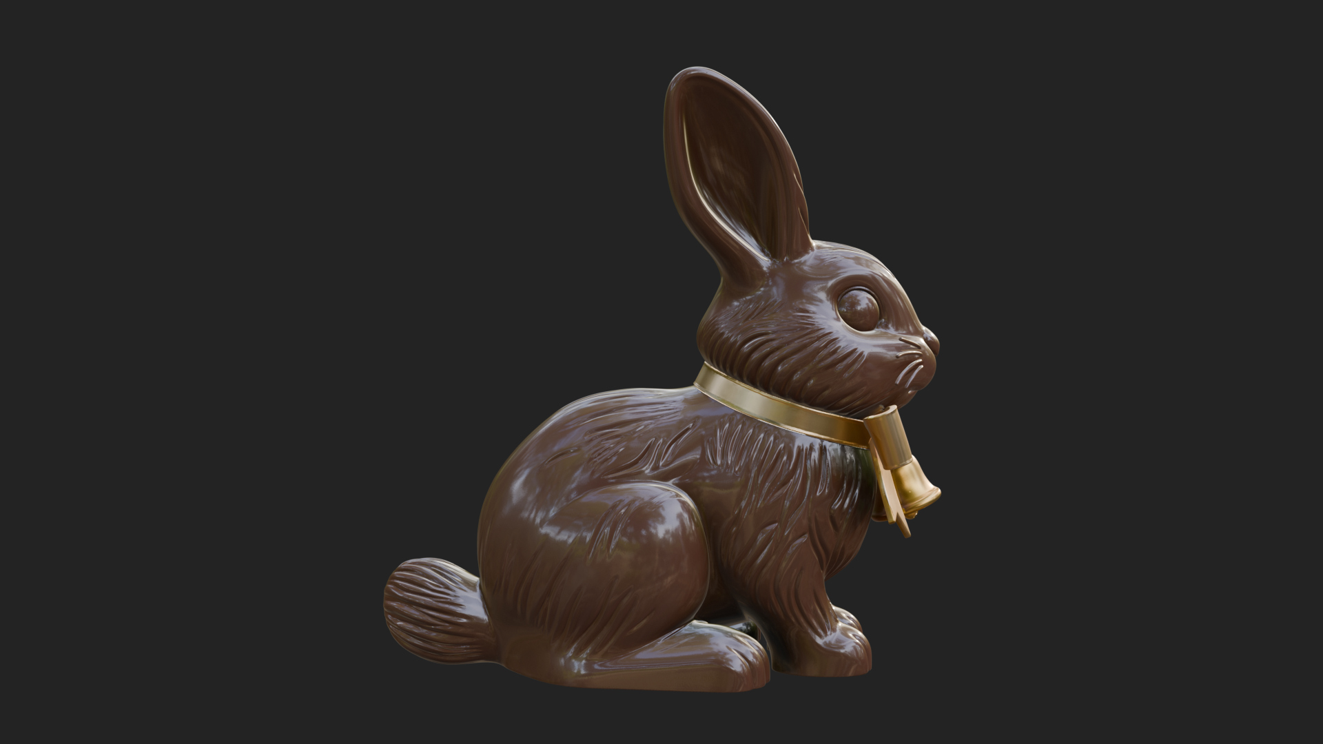 Chocolate Easter Bunny Statue Design 4 3D Print Model 3D Model