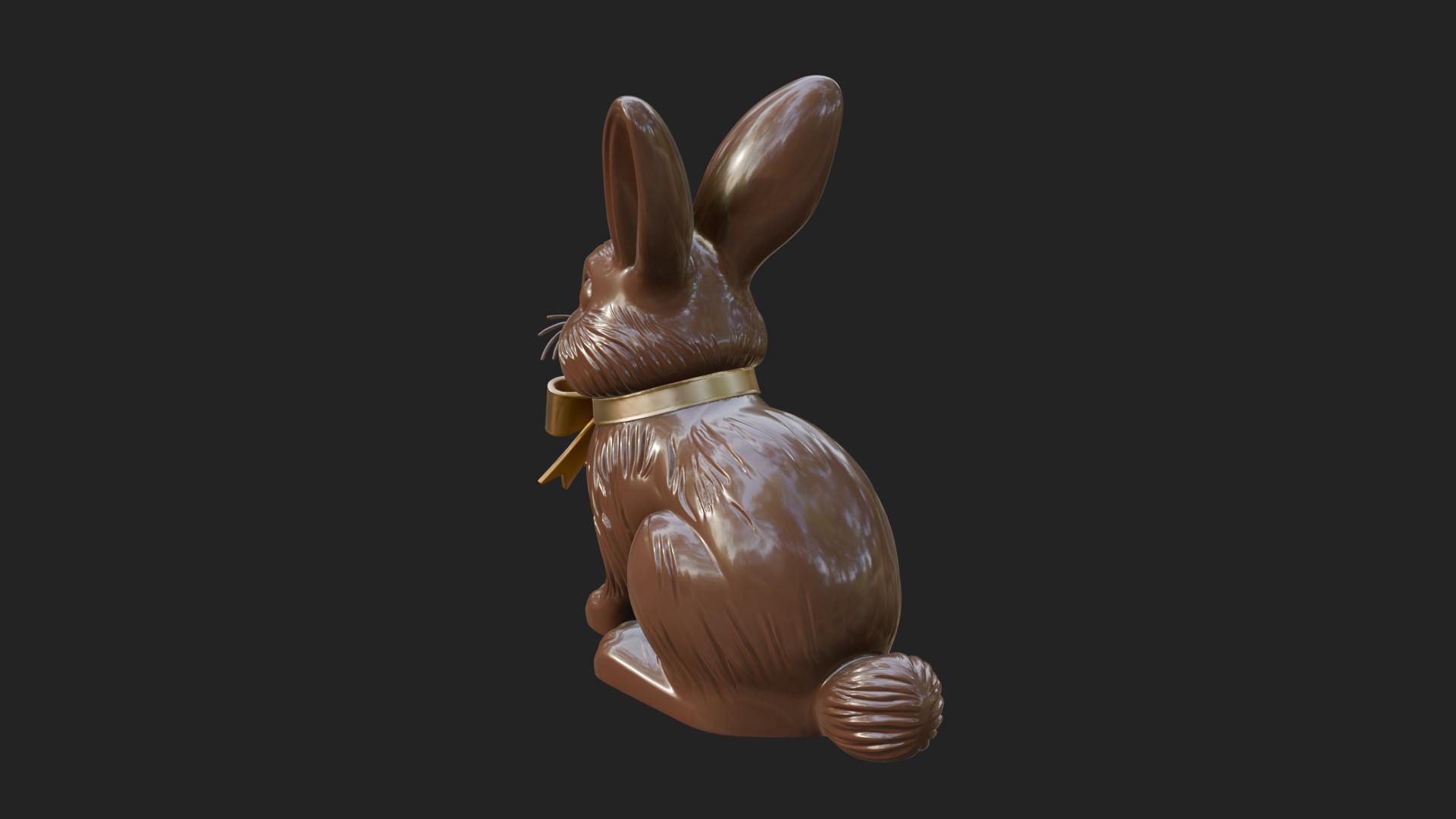 Chocolate Easter Bunny Statue Design 4 3D Print Model 3D Model
