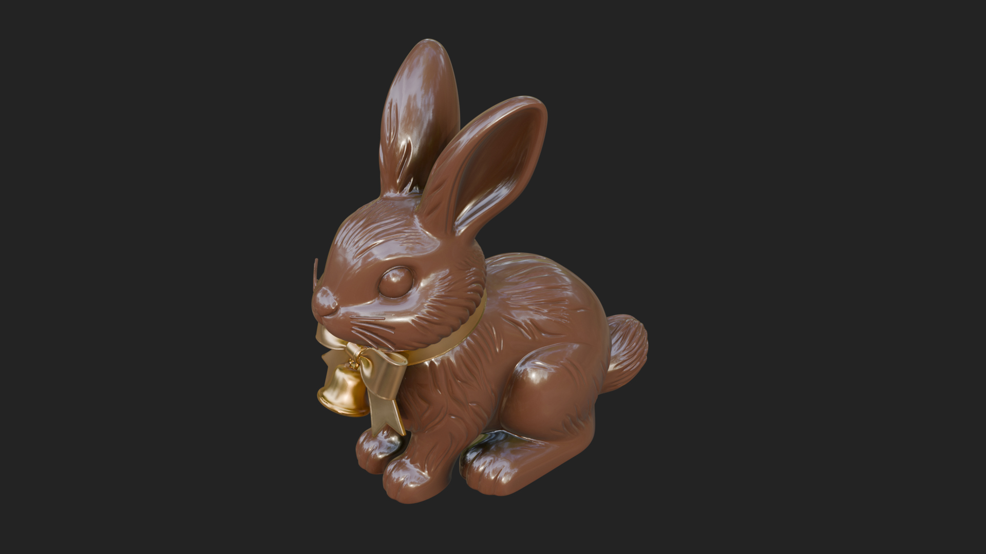 Chocolate Easter Bunny Statue Design 4 3D Print Model 3D Model