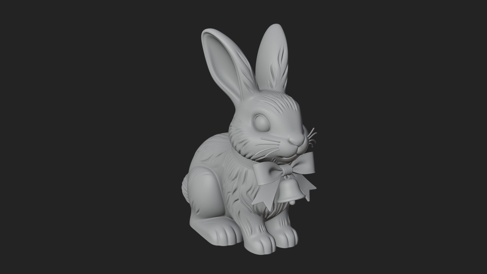 Chocolate Easter Bunny Statue Design 4 3D Print Model 3D Model