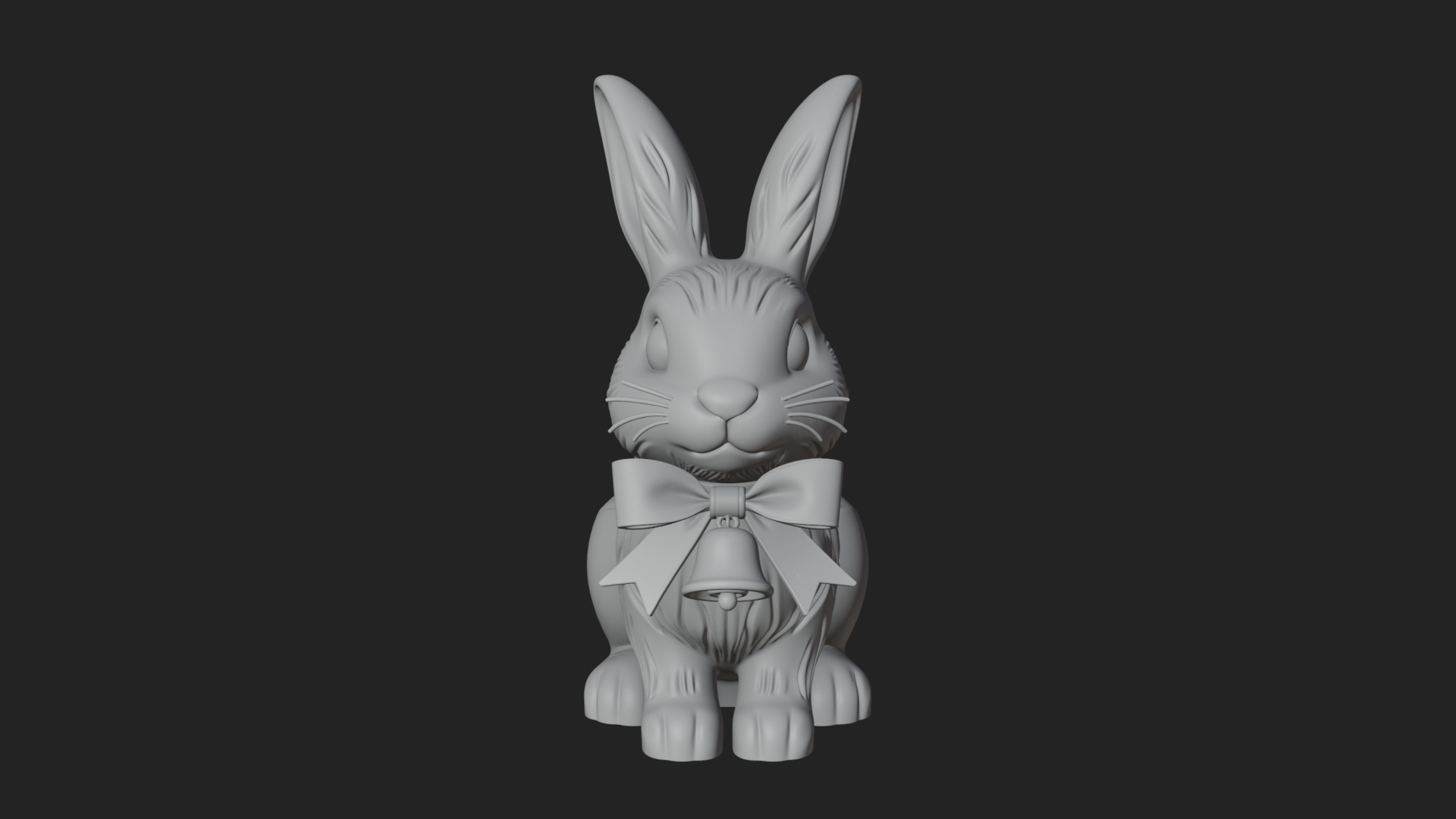 Chocolate Easter Bunny Statue Design 4 3D Print Model 3D Model