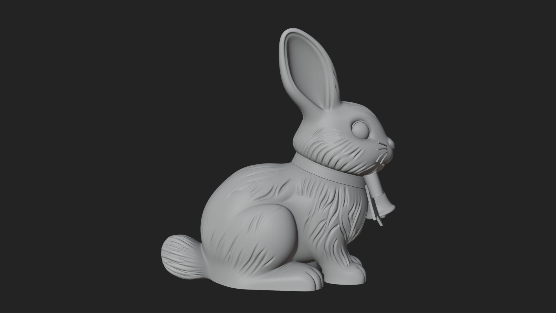 Chocolate Easter Bunny Statue Design 4 3D Print Model 3D Model