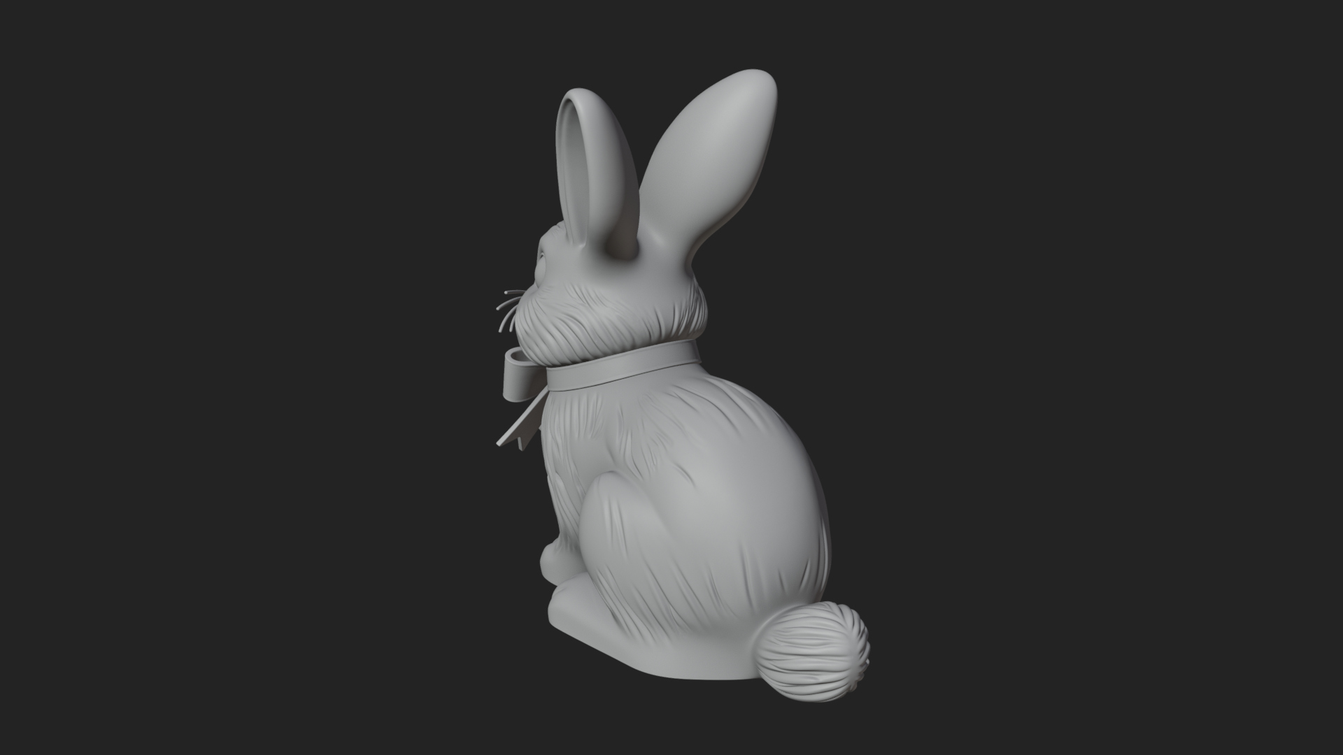 Chocolate Easter Bunny Statue Design 4 3D Print Model 3D Model