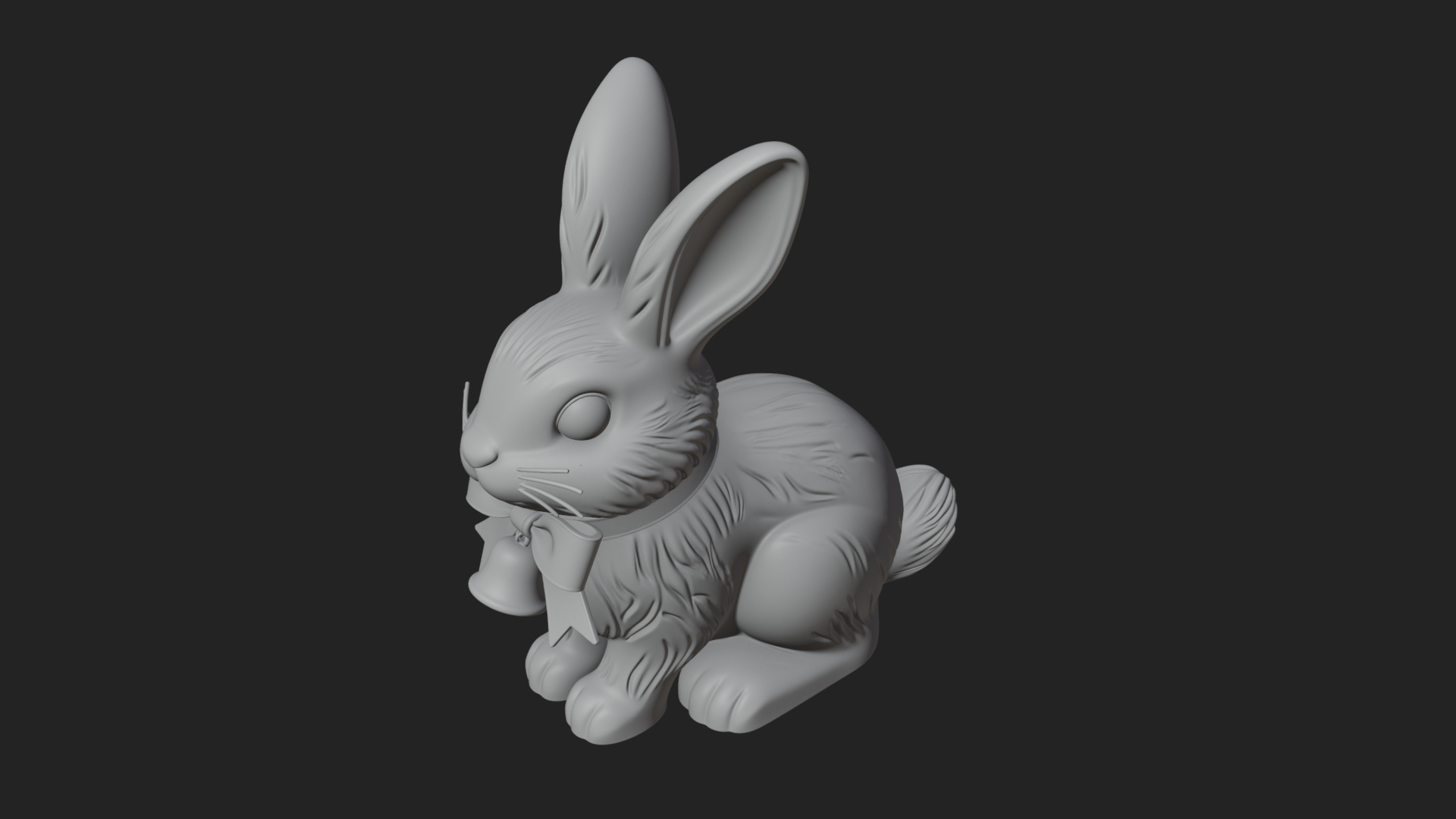 Chocolate Easter Bunny Statue Design 4 3D Print Model 3D Model