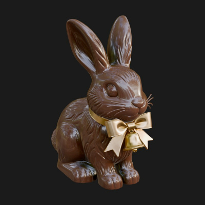 Chocolate Easter Bunny Statue Design 4 3D Print Model