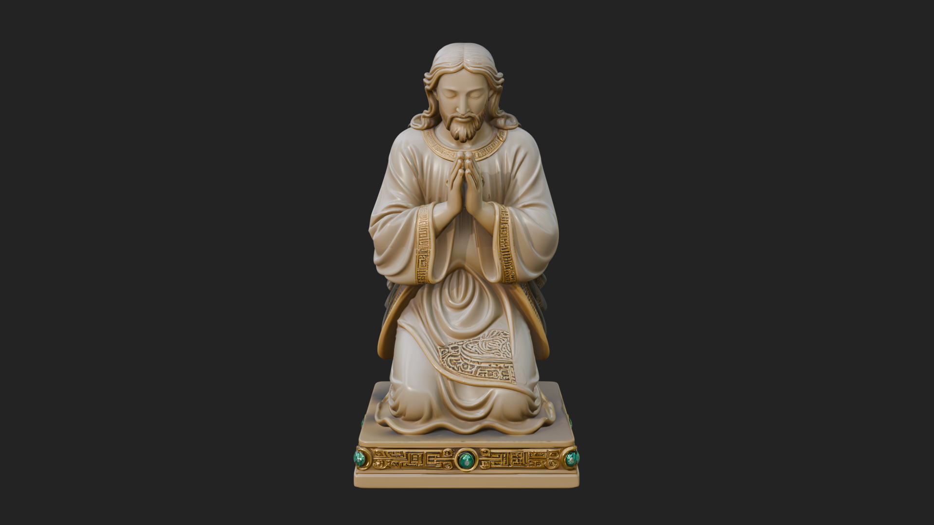 Christ Kneeling in Prayer Statue Design 1 3D Print Model 3D Model