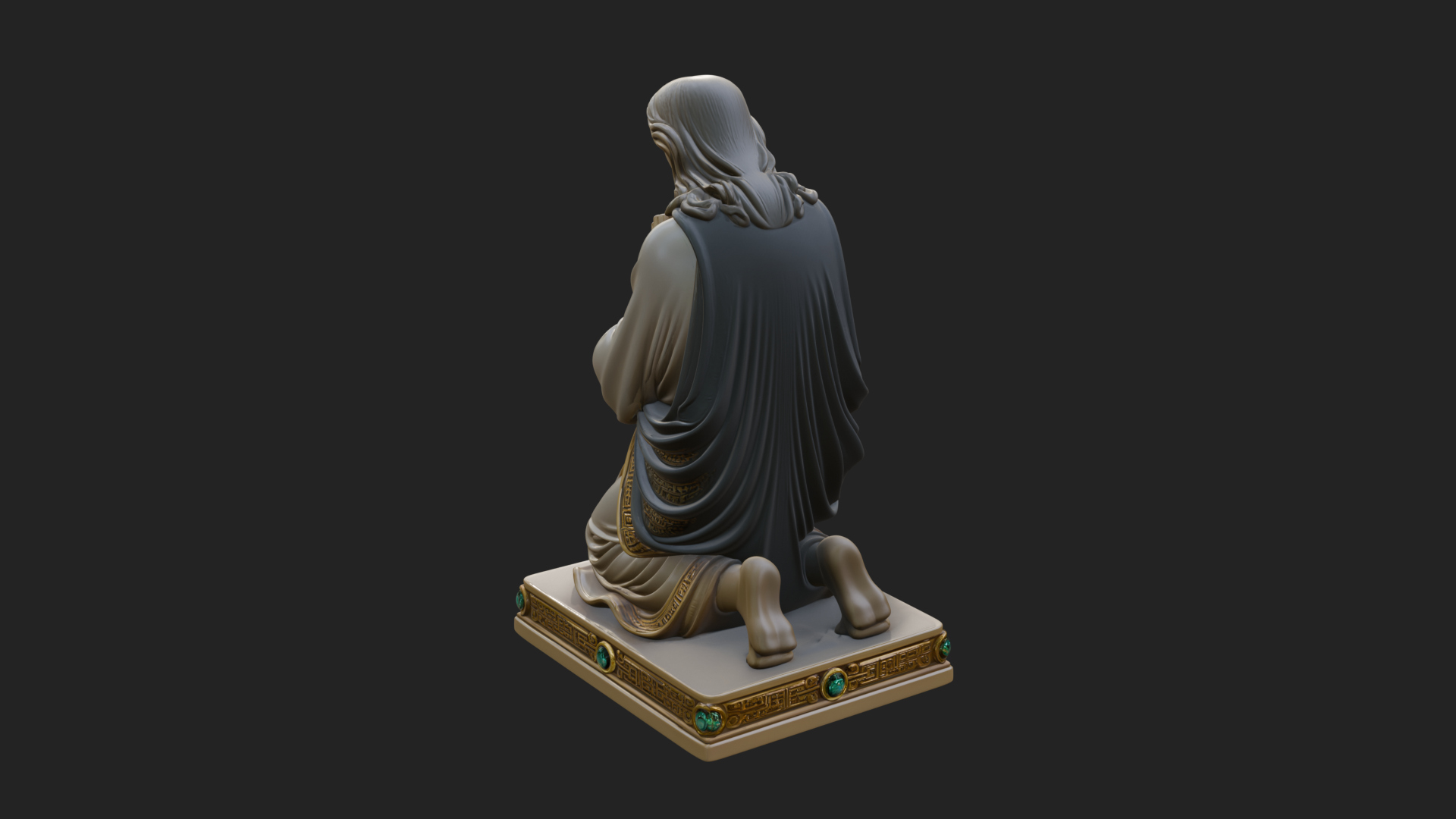 Christ Kneeling in Prayer Statue Design 1 3D Print Model 3D Model