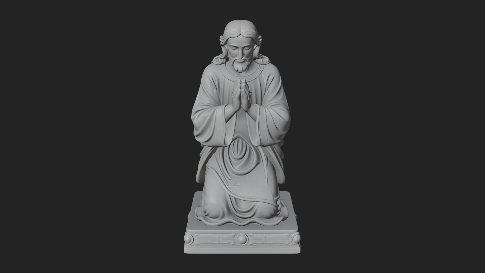 Christ Kneeling in Prayer Statue Design 1 3D Print Model 3D Model