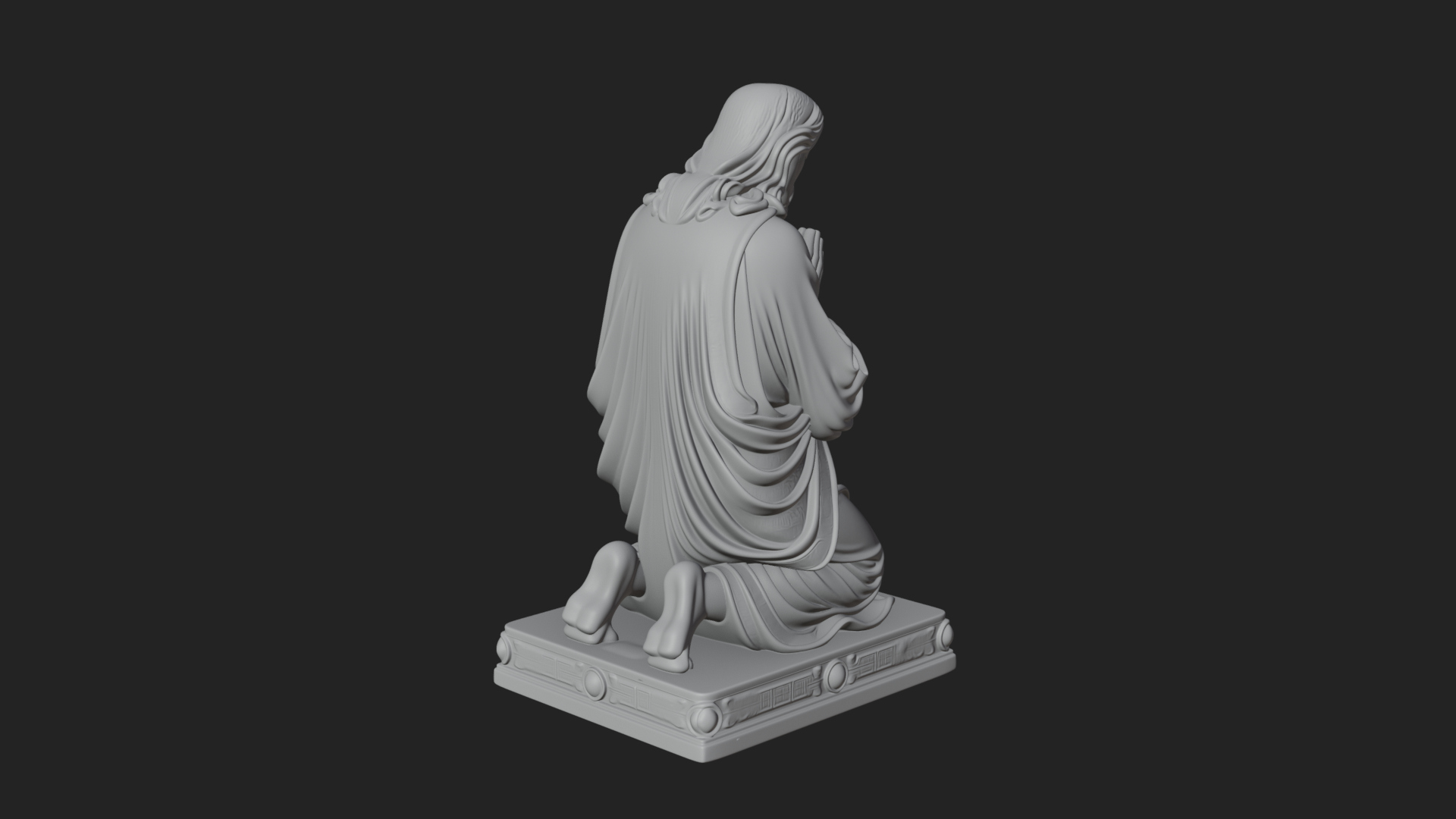 Christ Kneeling in Prayer Statue Design 1 3D Print Model 3D Model