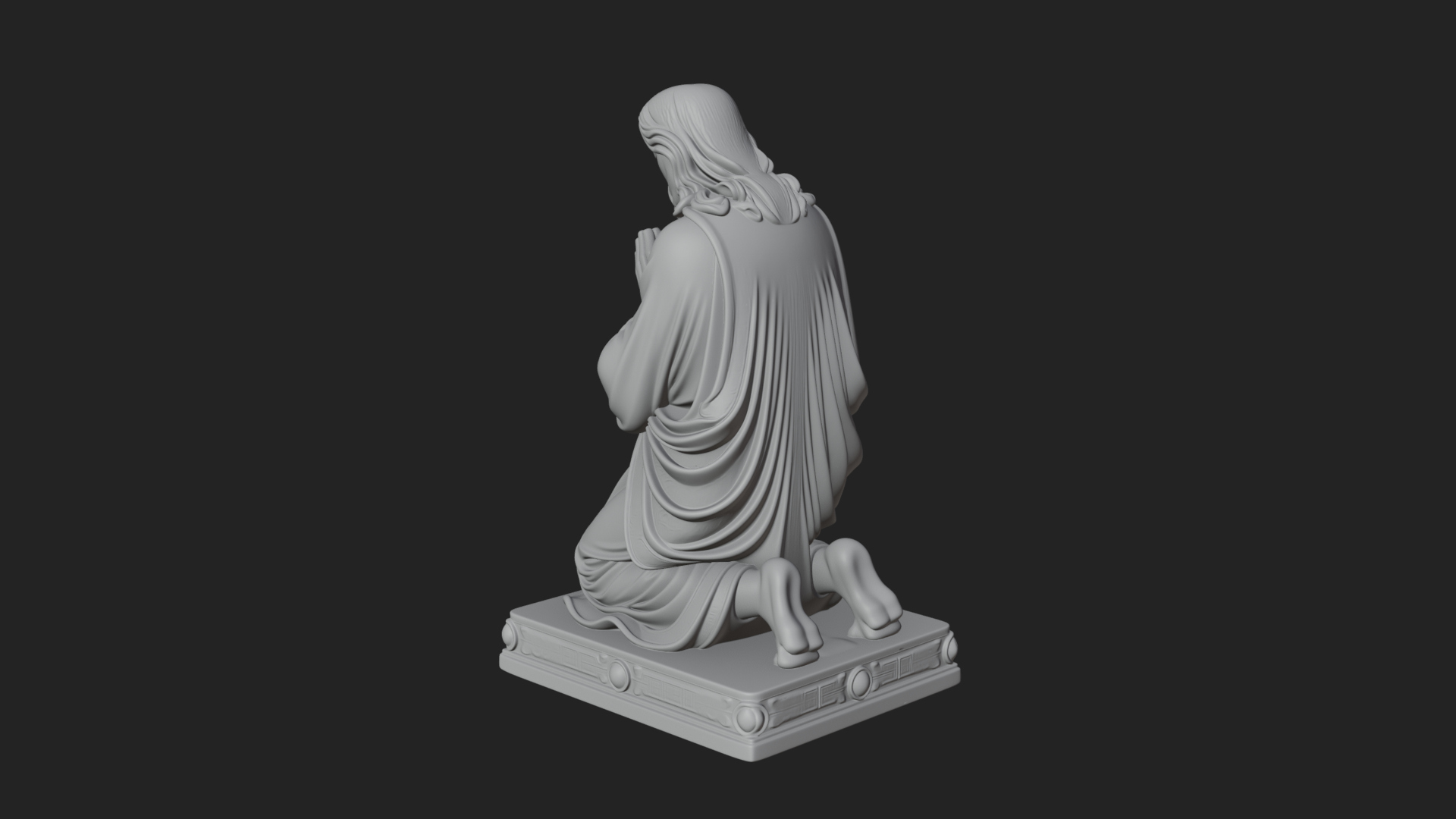 Christ Kneeling in Prayer Statue Design 1 3D Print Model 3D Model