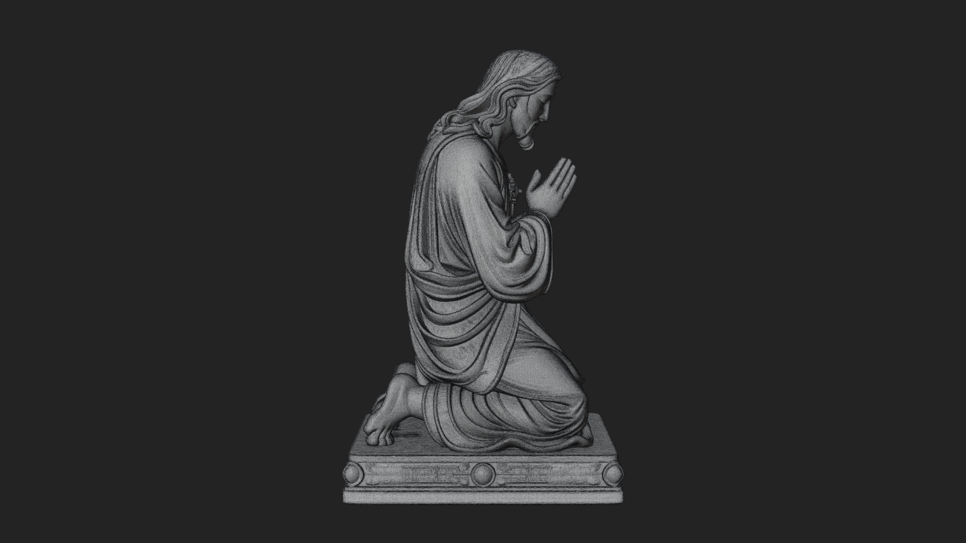 Christ Kneeling in Prayer Statue Design 1 3D Print Model 3D Model