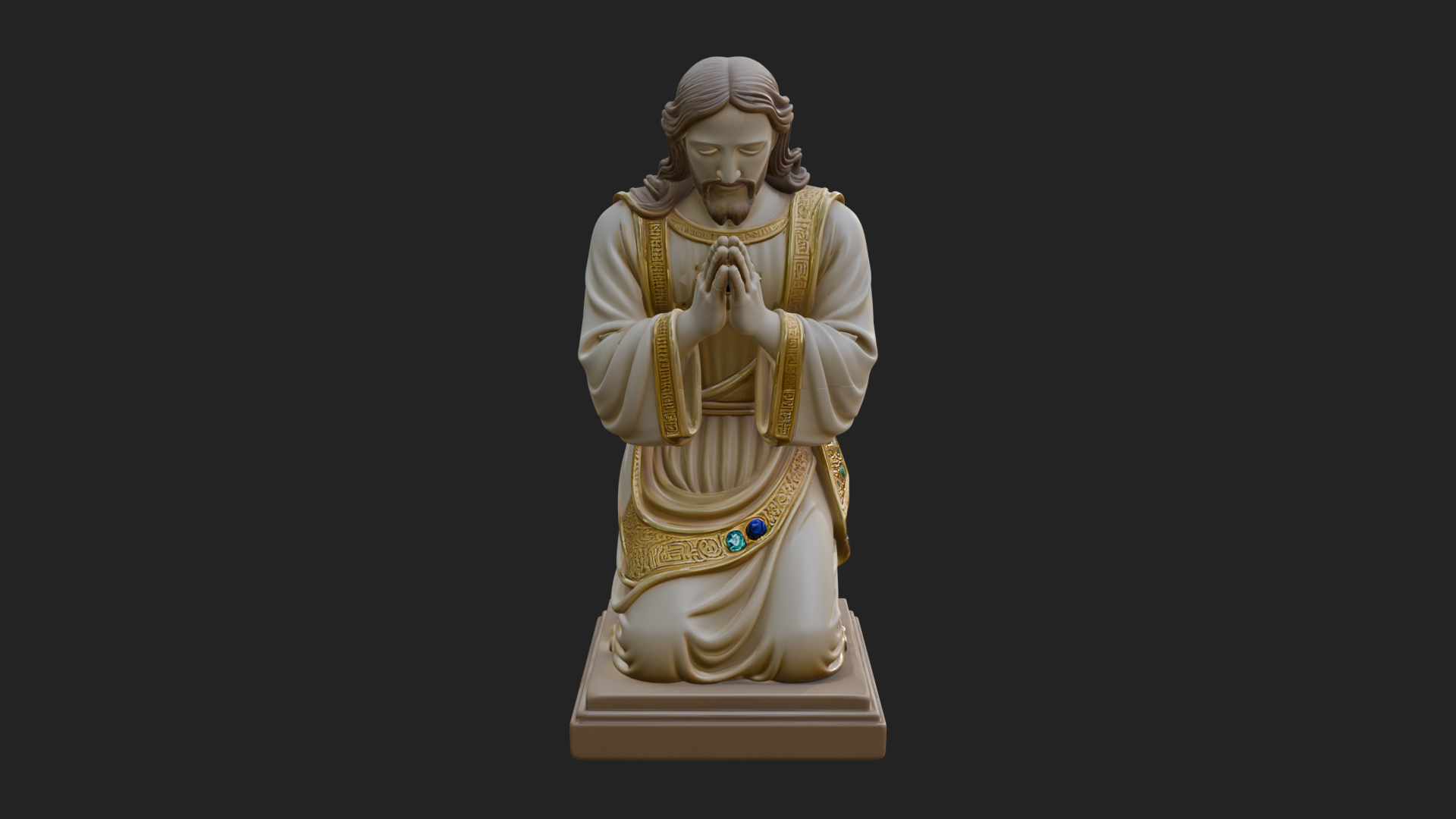 Christ Kneeling in Prayer Statue Design 2 3D Print Model 3D Model
