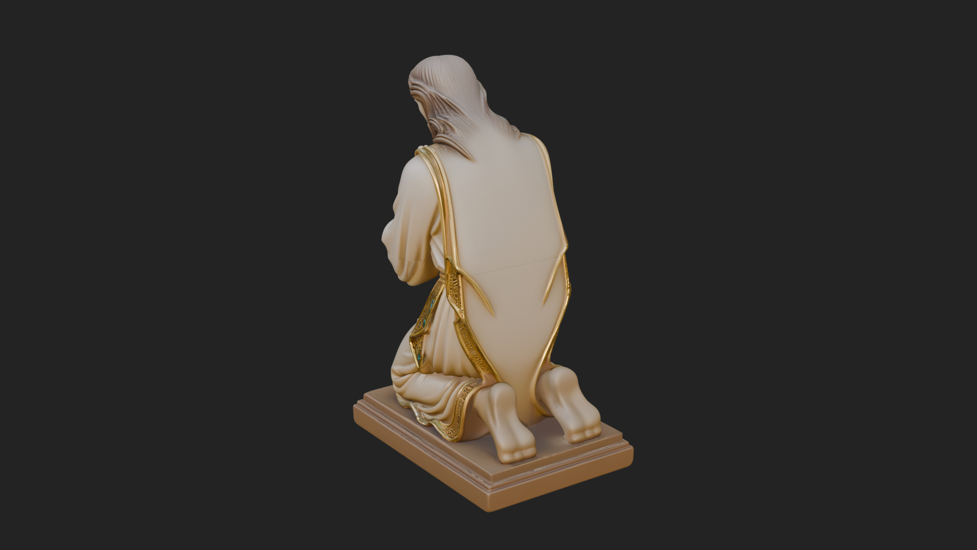 Christ Kneeling in Prayer Statue Design 2 3D Print Model 3D Model