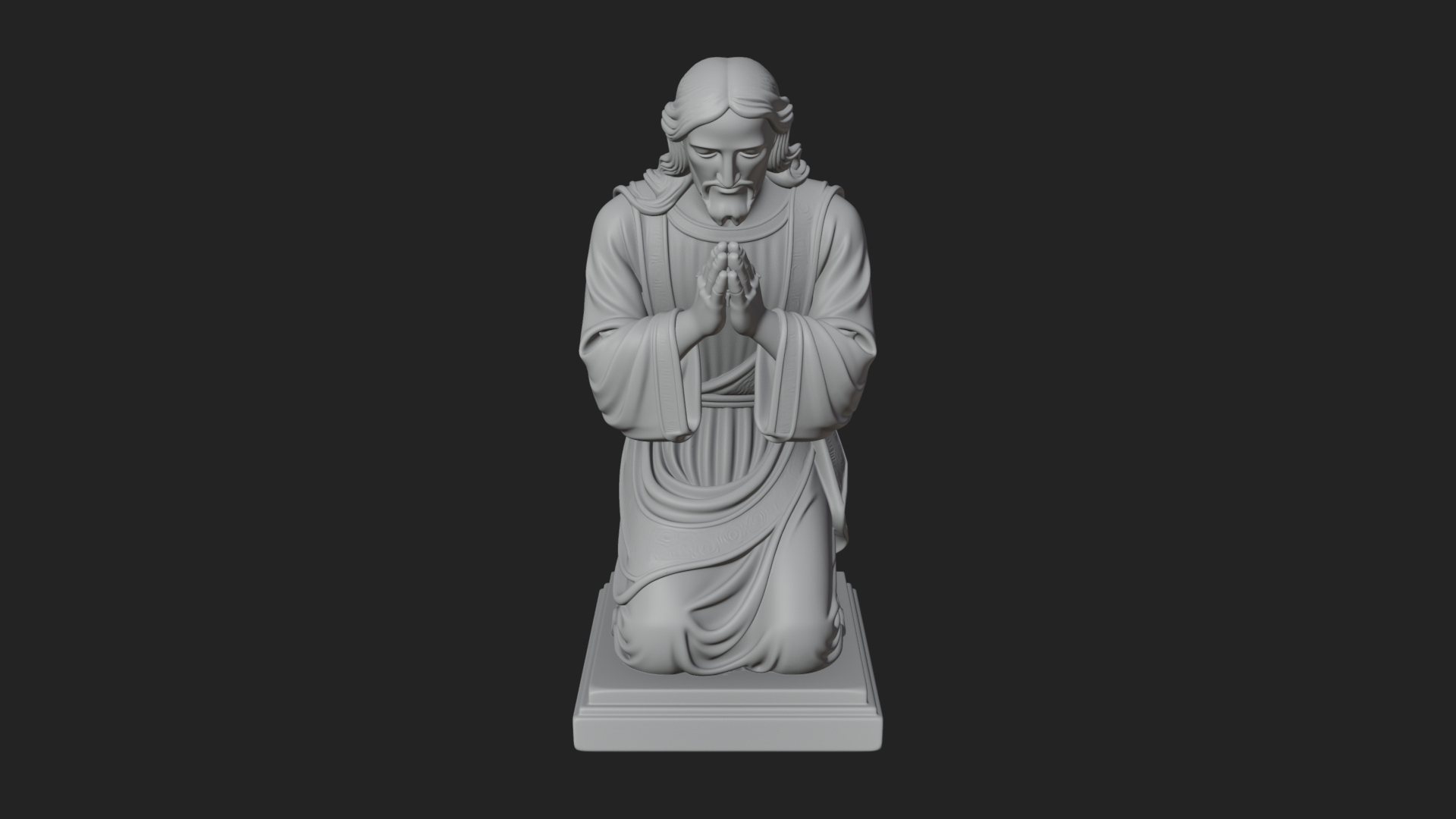 Christ Kneeling in Prayer Statue Design 2 3D Print Model 3D Model