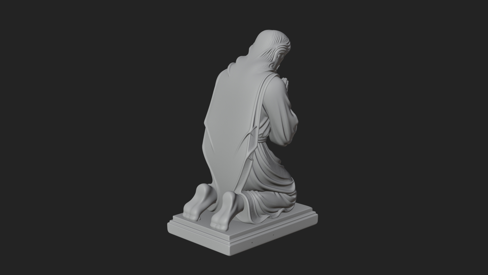 Christ Kneeling in Prayer Statue Design 2 3D Print Model 3D Model