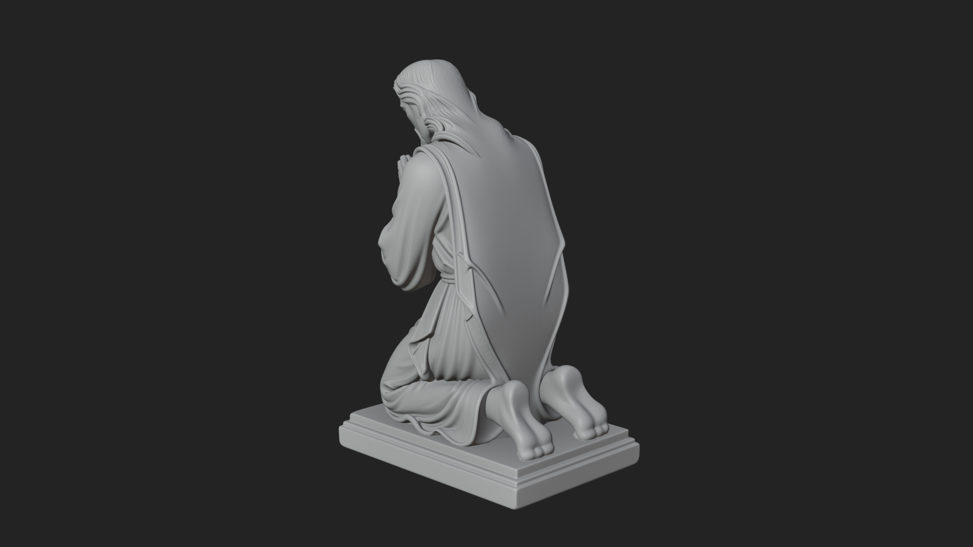 Christ Kneeling in Prayer Statue Design 2 3D Print Model 3D Model