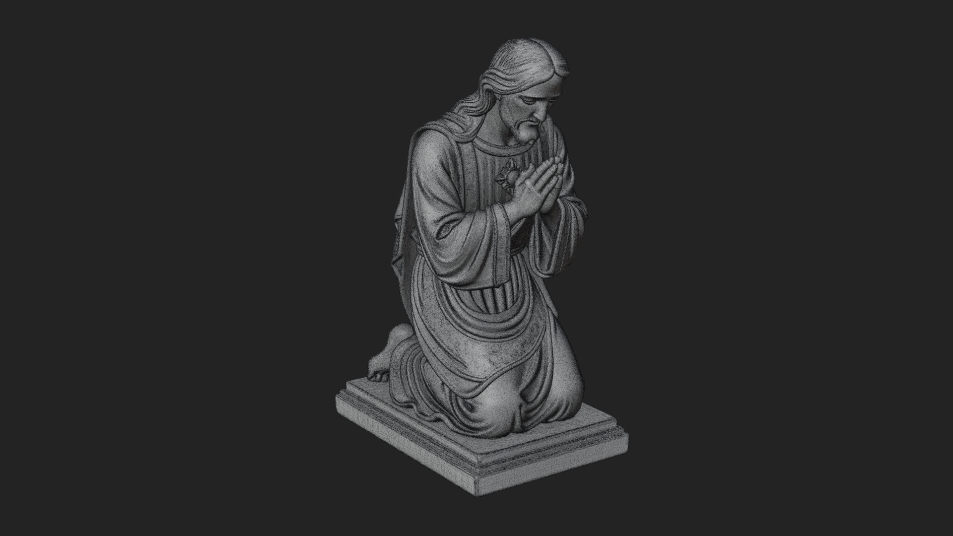 Christ Kneeling in Prayer Statue Design 2 3D Print Model 3D Model