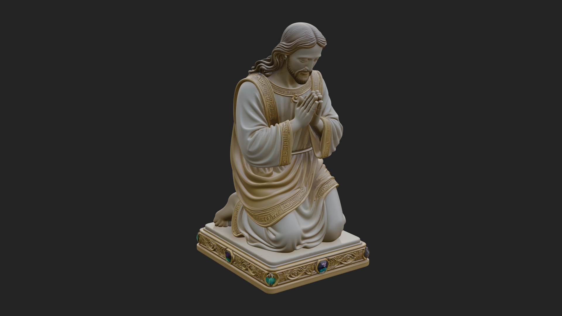 Christ Kneeling in Prayer Statue Design 3 3D Print Model 3D Model