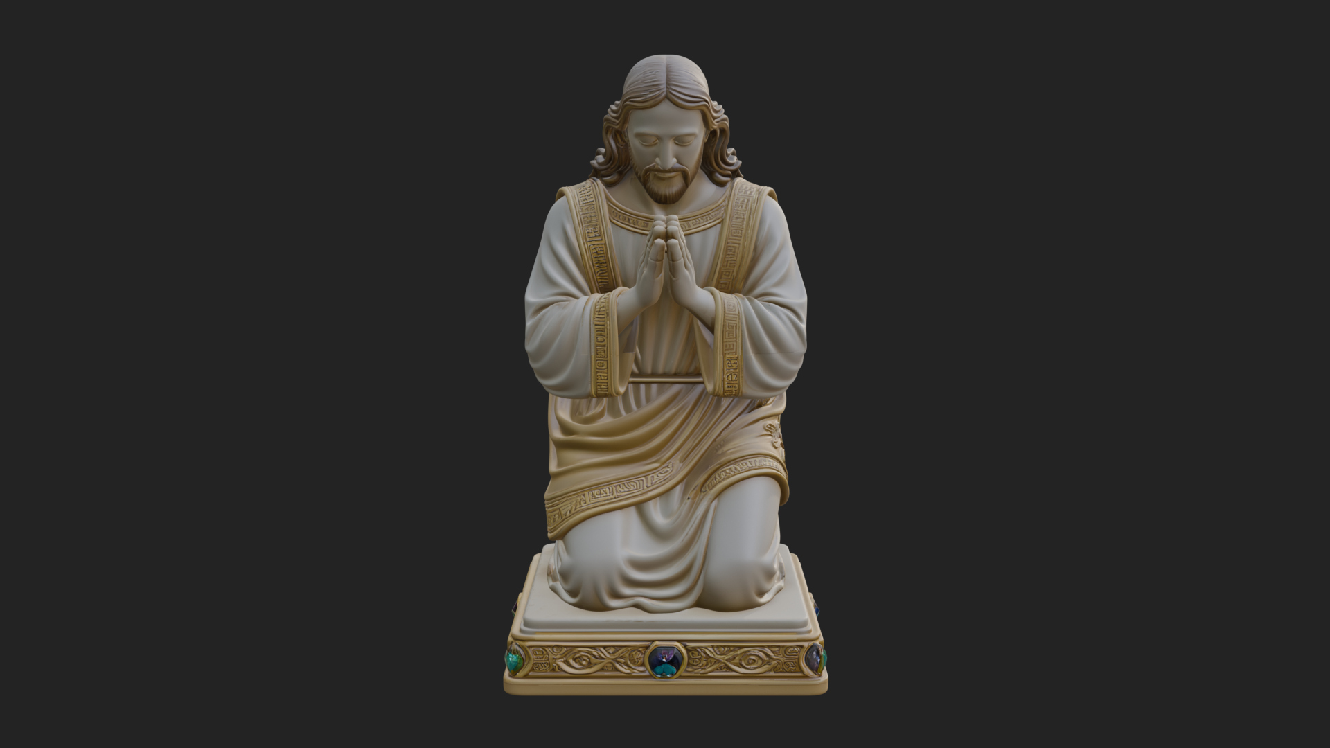 Christ Kneeling in Prayer Statue Design 3 3D Print Model 3D Model
