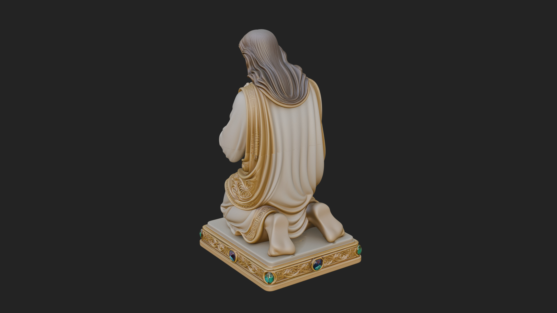 Christ Kneeling in Prayer Statue Design 3 3D Print Model 3D Model