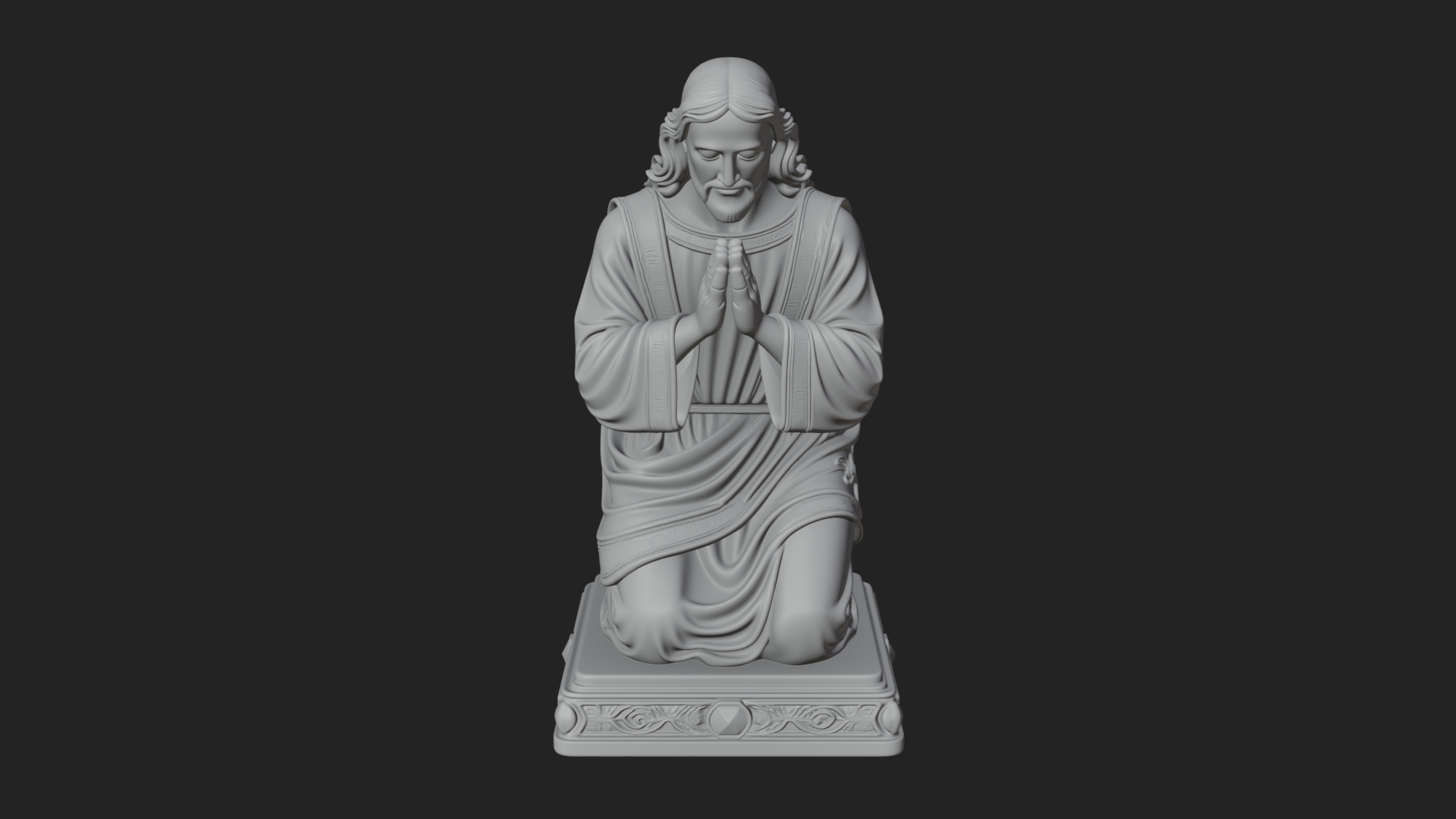 Christ Kneeling in Prayer Statue Design 3 3D Print Model 3D Model