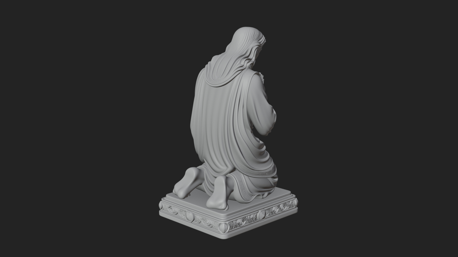 Christ Kneeling in Prayer Statue Design 3 3D Print Model 3D Model