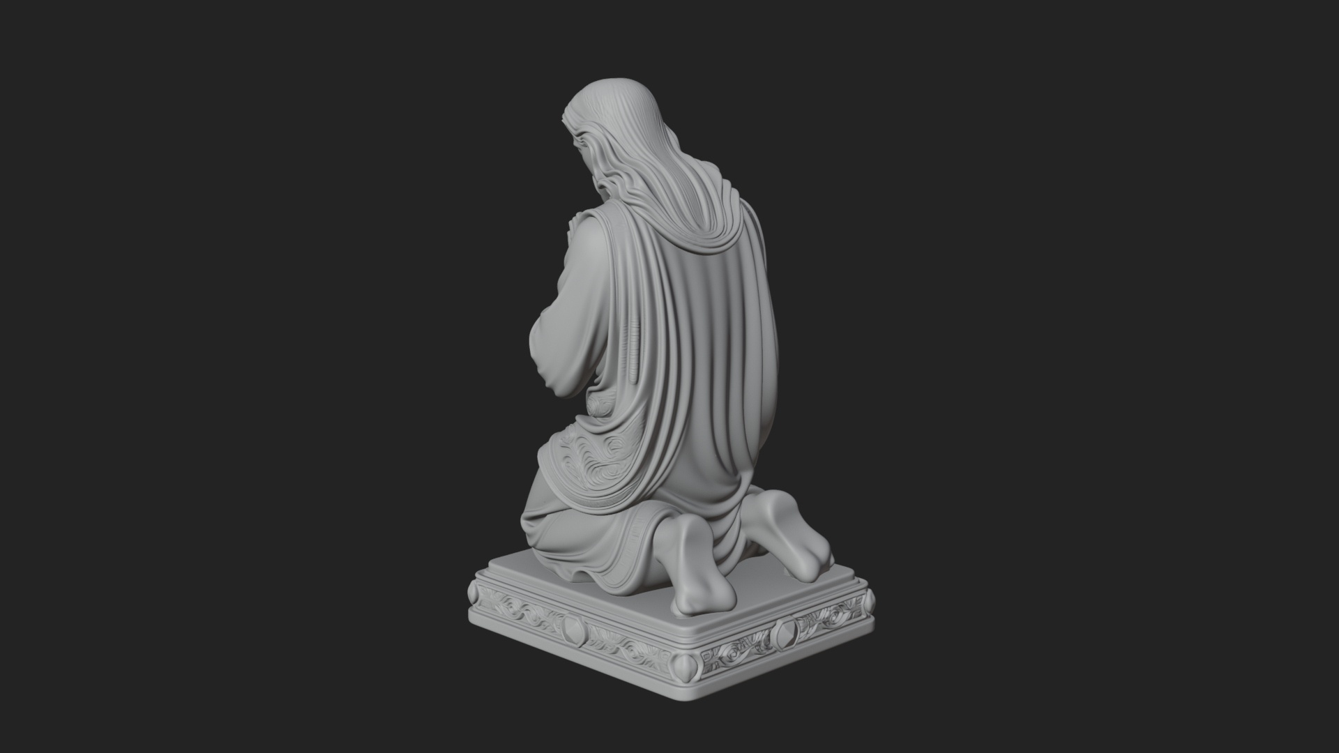 Christ Kneeling in Prayer Statue Design 3 3D Print Model 3D Model