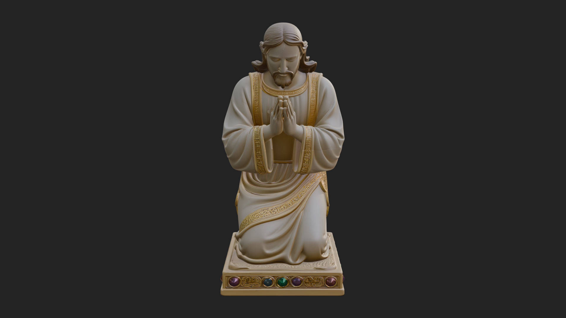 Christ Kneeling in Prayer Statue Design 4 3D Print Model 3D Model