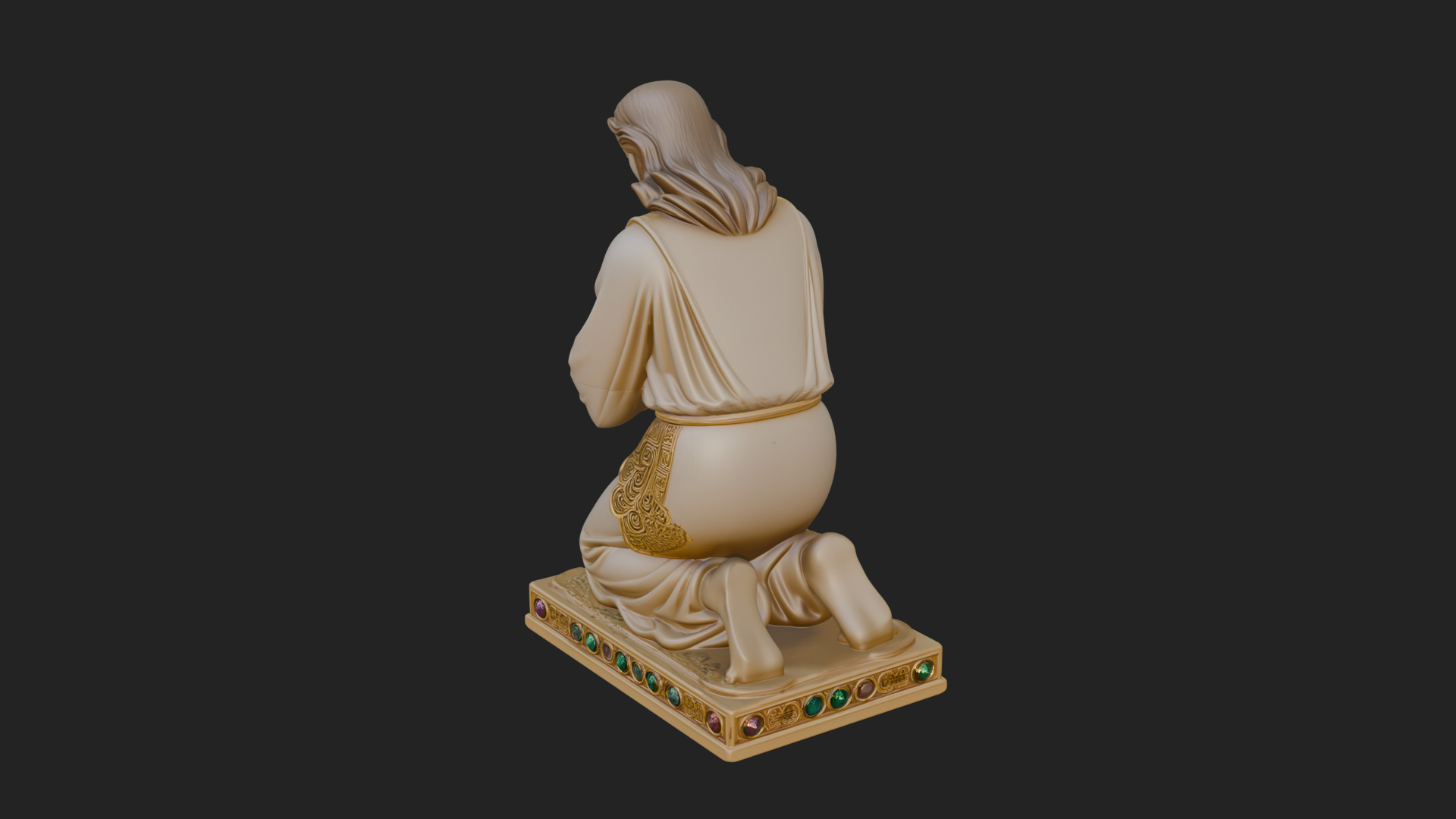 Christ Kneeling in Prayer Statue Design 4 3D Print Model 3D Model