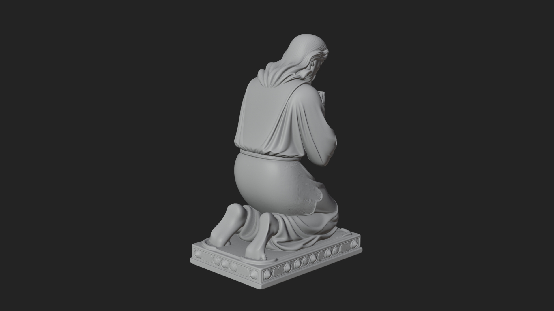 Christ Kneeling in Prayer Statue Design 4 3D Print Model 3D Model