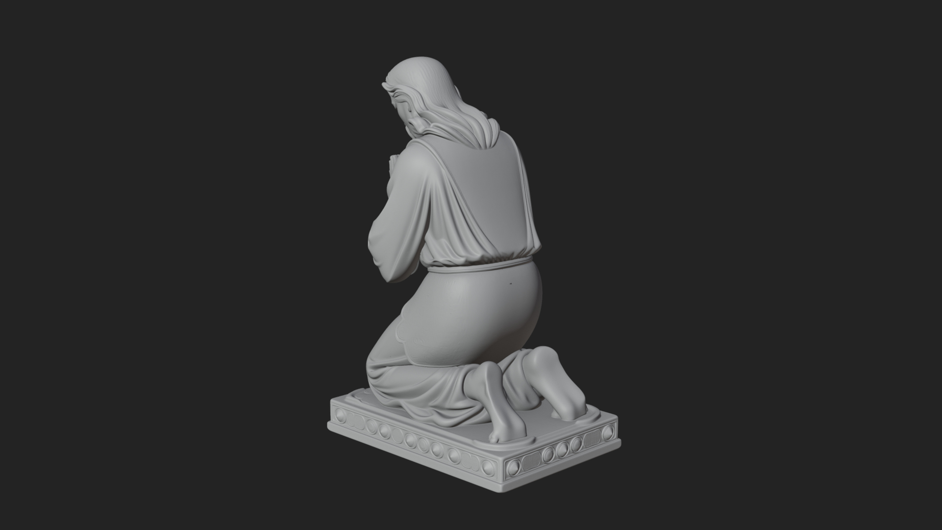 Christ Kneeling in Prayer Statue Design 4 3D Print Model 3D Model