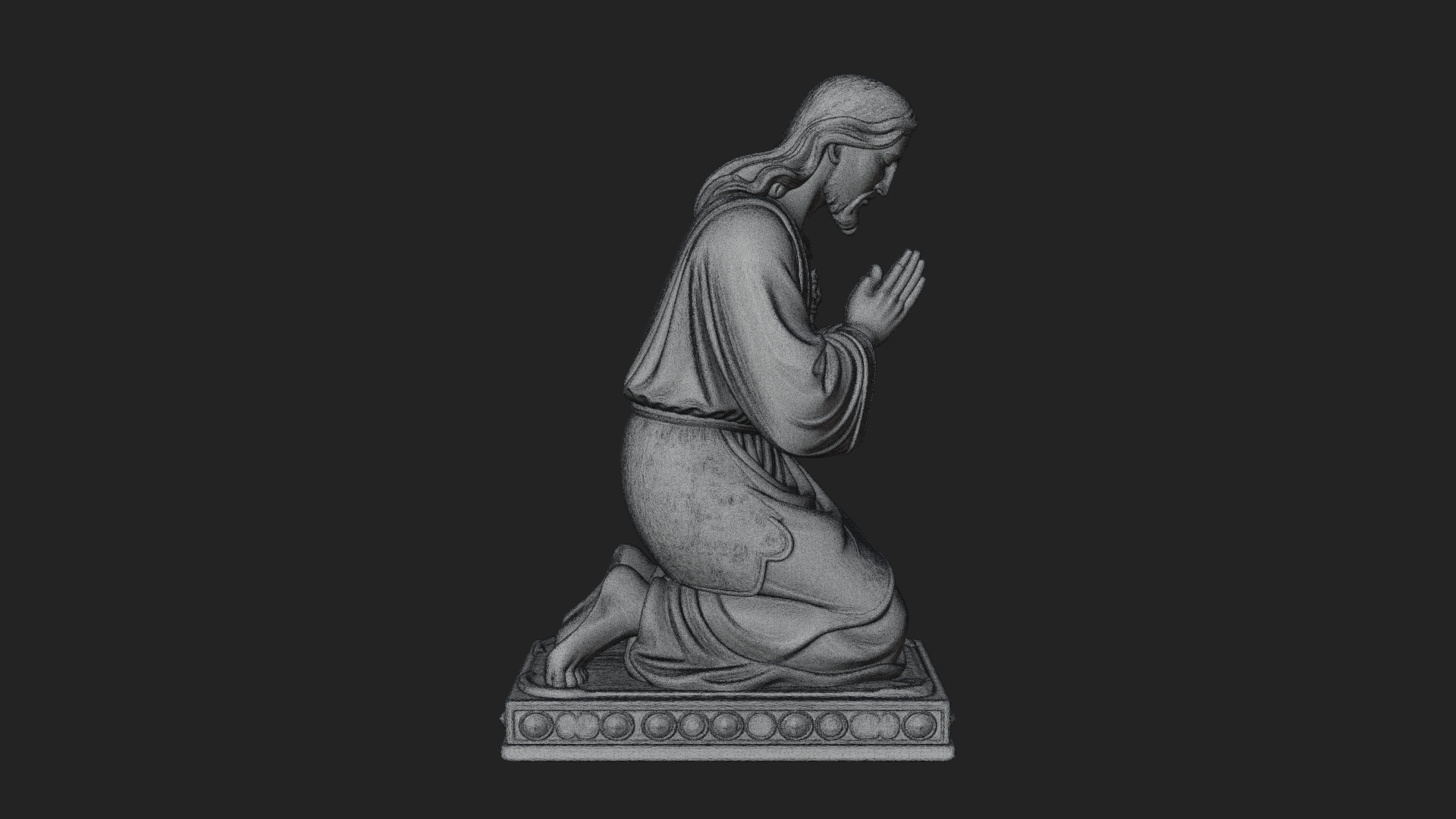 Christ Kneeling in Prayer Statue Design 4 3D Print Model 3D Model
