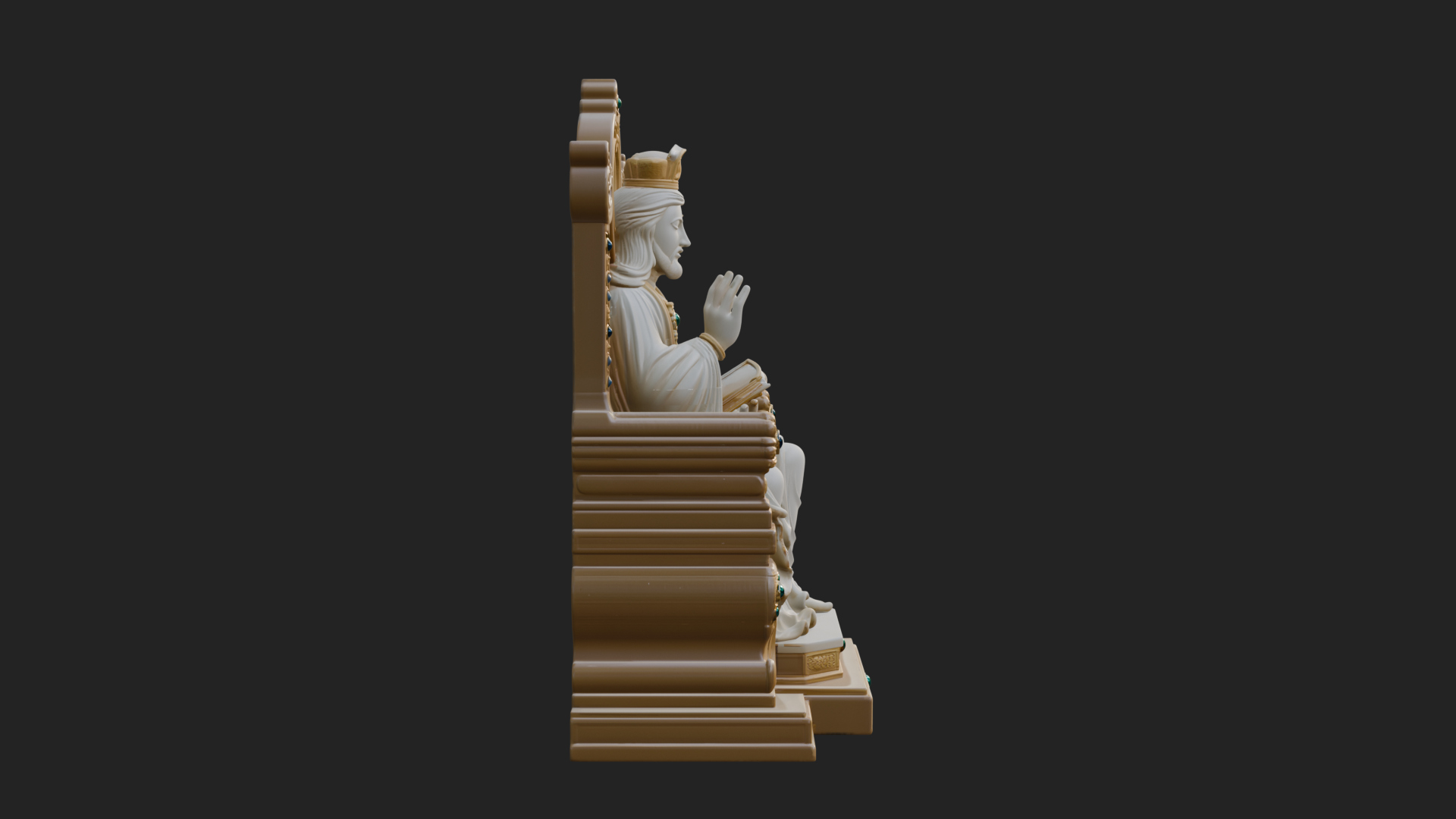 Christ on Carved Throne Statue Design 1 3D Print Model 3D Model