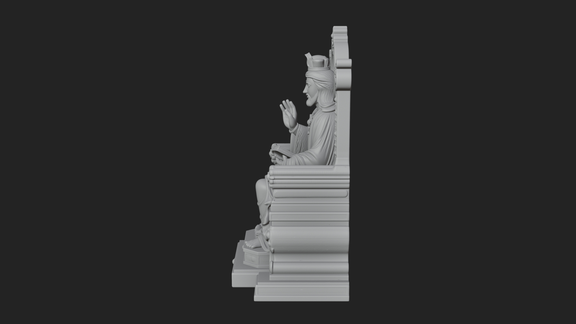 Christ on Carved Throne Statue Design 1 3D Print Model 3D Model