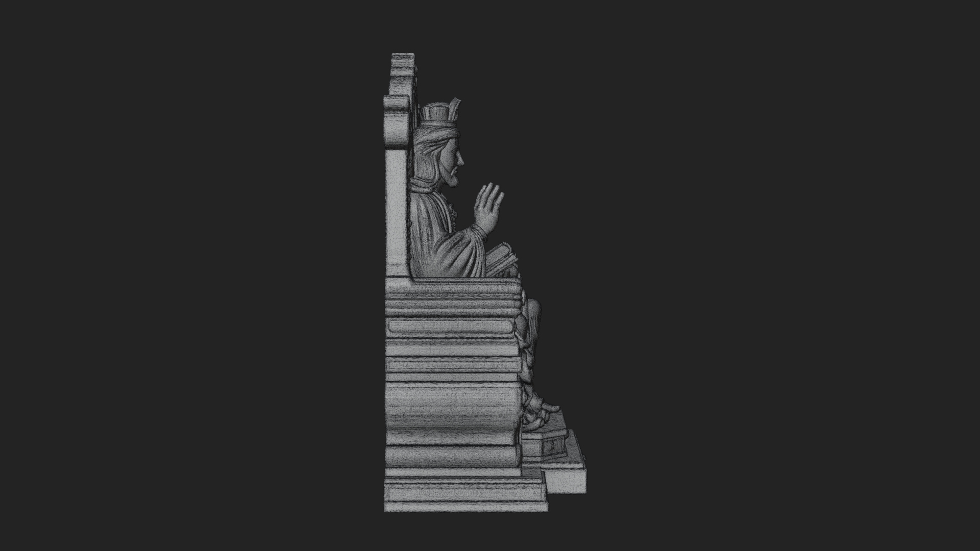 Christ on Carved Throne Statue Design 1 3D Print Model 3D Model