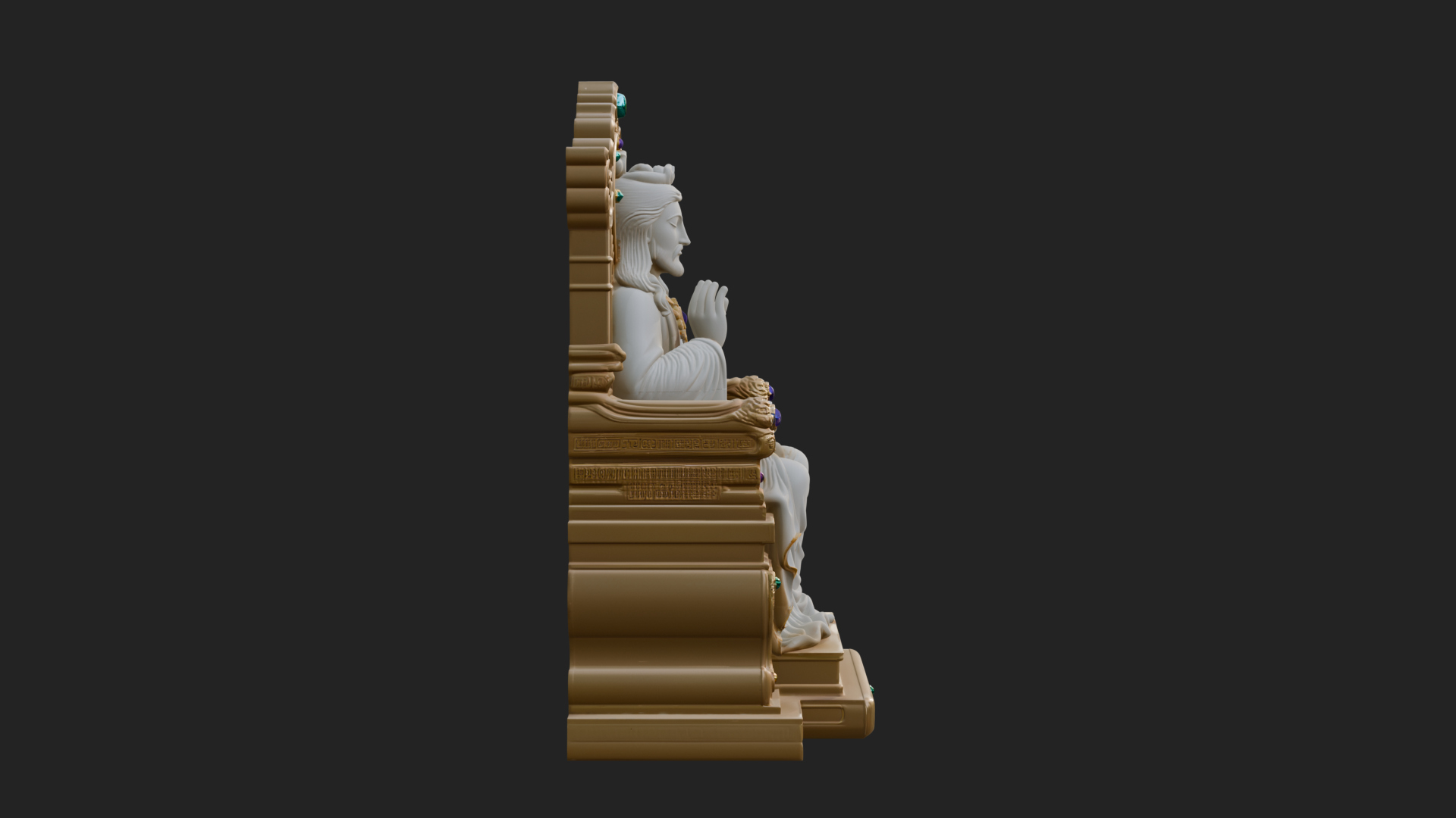Christ on Carved Throne Statue Design 2 3D Print Model 3D Model