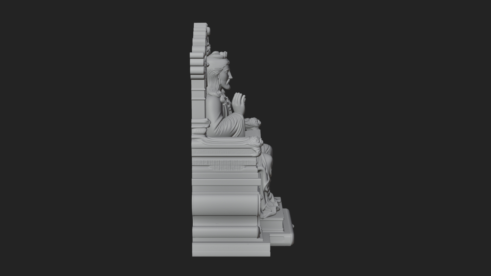Christ on Carved Throne Statue Design 2 3D Print Model 3D Model