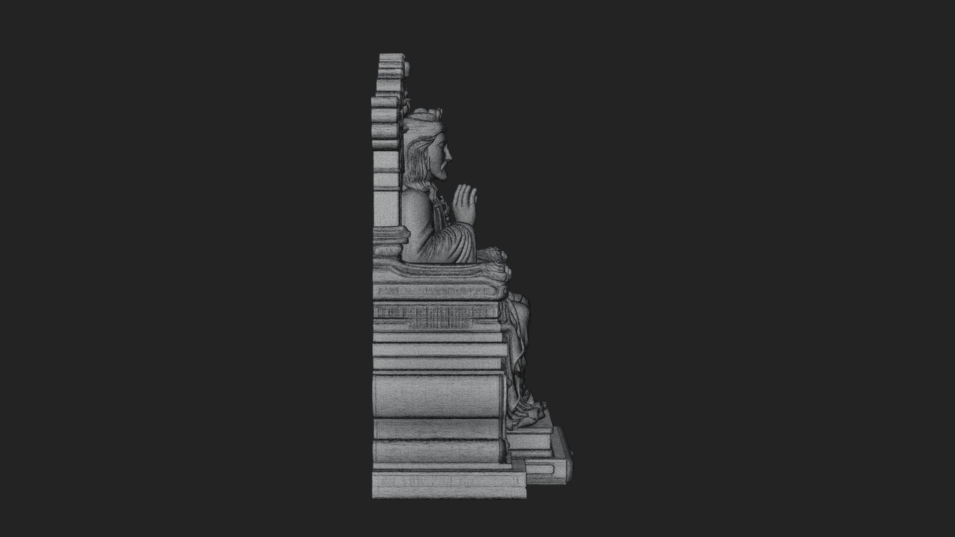 Christ on Carved Throne Statue Design 2 3D Print Model 3D Model