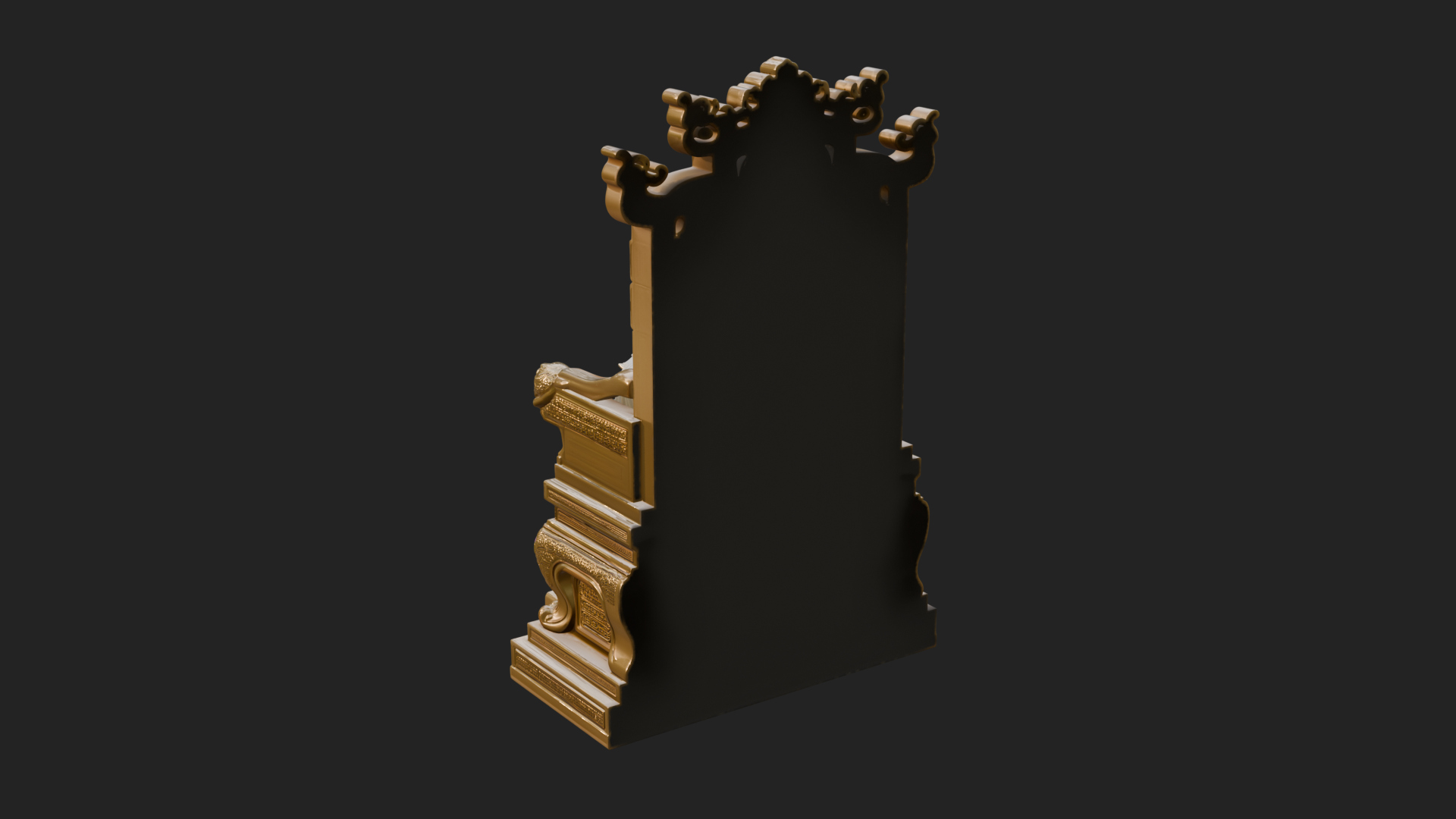 Christ on Carved Throne Statue Design 3 3D Print Model 3D Model