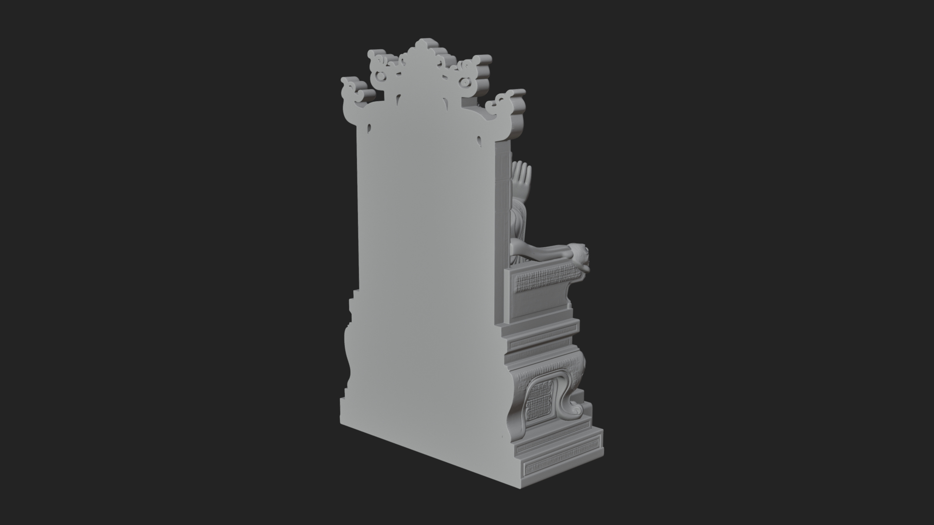 Christ on Carved Throne Statue Design 3 3D Print Model 3D Model