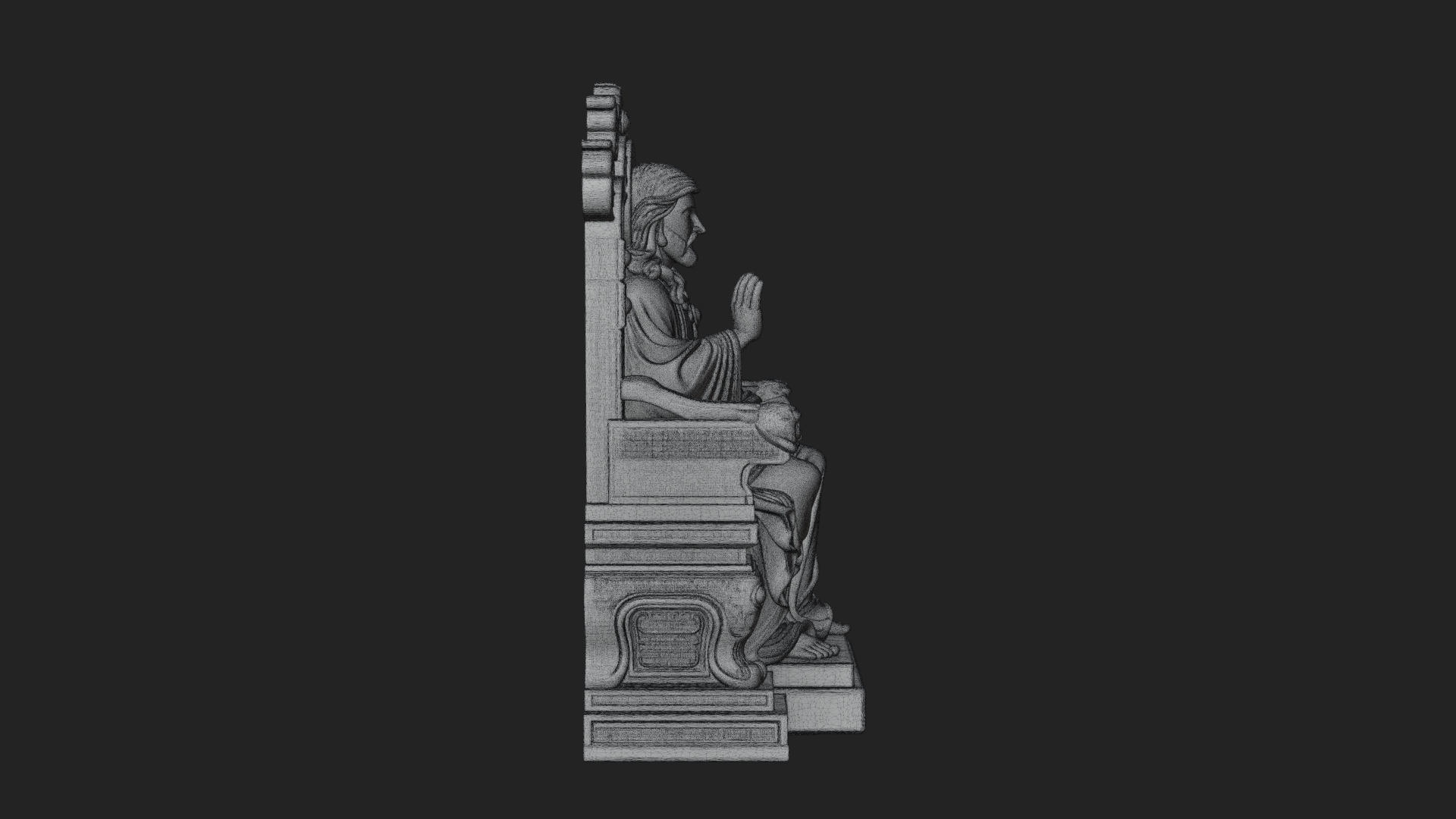 Christ on Carved Throne Statue Design 3 3D Print Model 3D Model