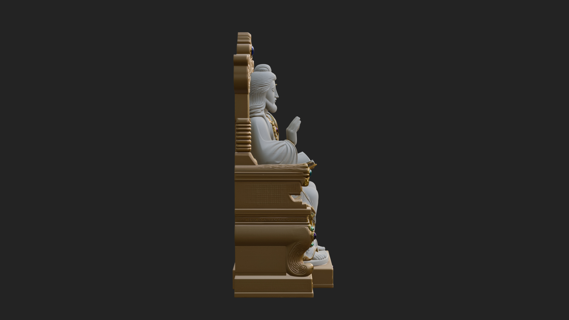Christ on Carved Throne Statue Design 4 3D Print Model 3D Model