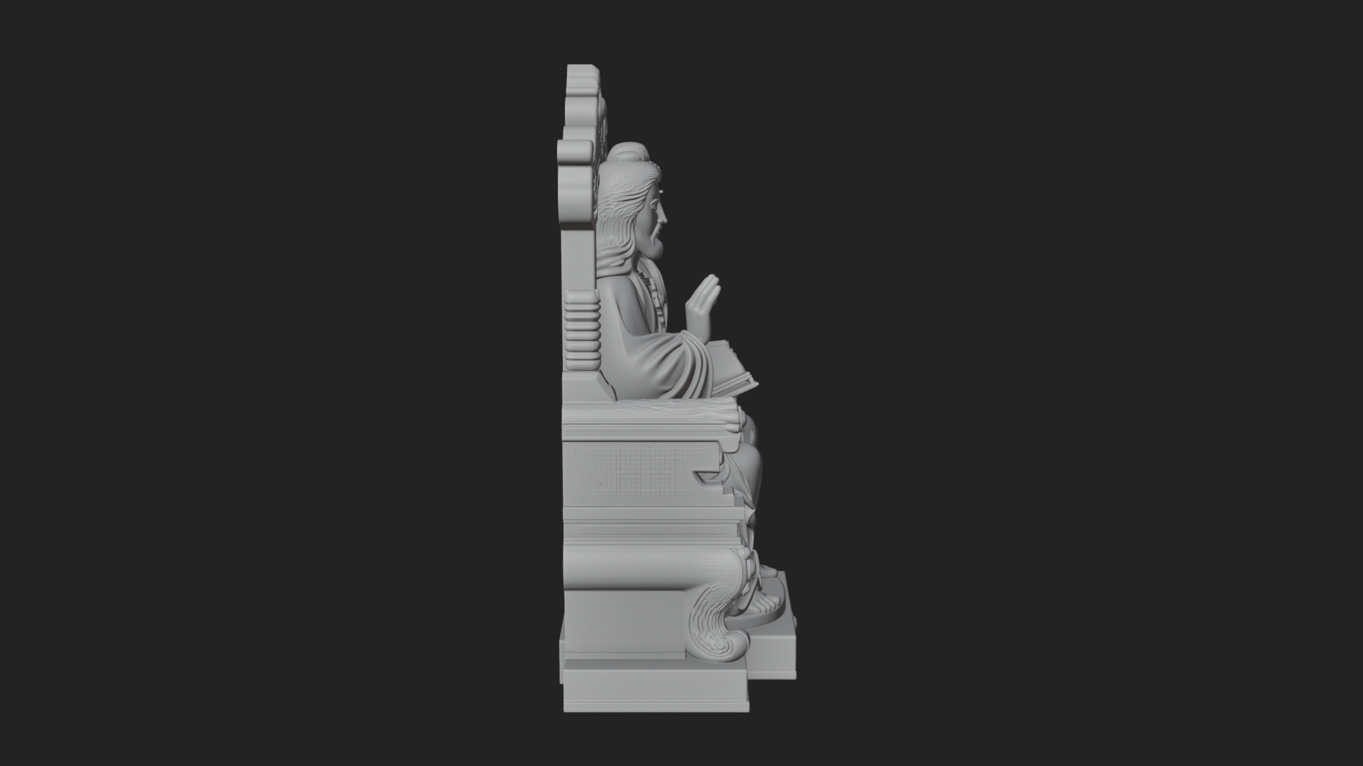 Christ on Carved Throne Statue Design 4 3D Print Model 3D Model