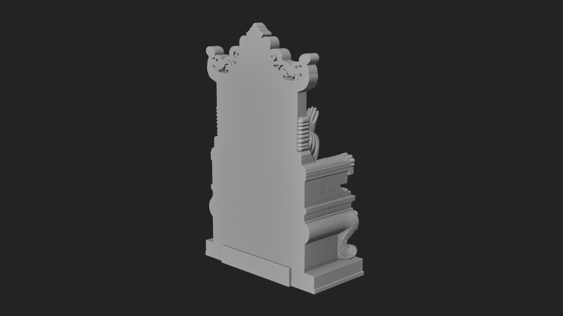 Christ on Carved Throne Statue Design 4 3D Print Model 3D Model