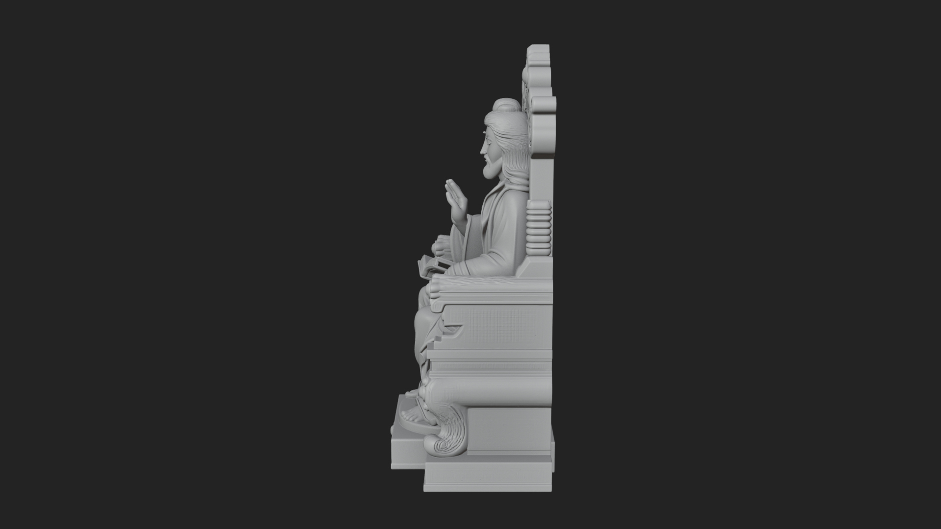 Christ on Carved Throne Statue Design 4 3D Print Model 3D Model