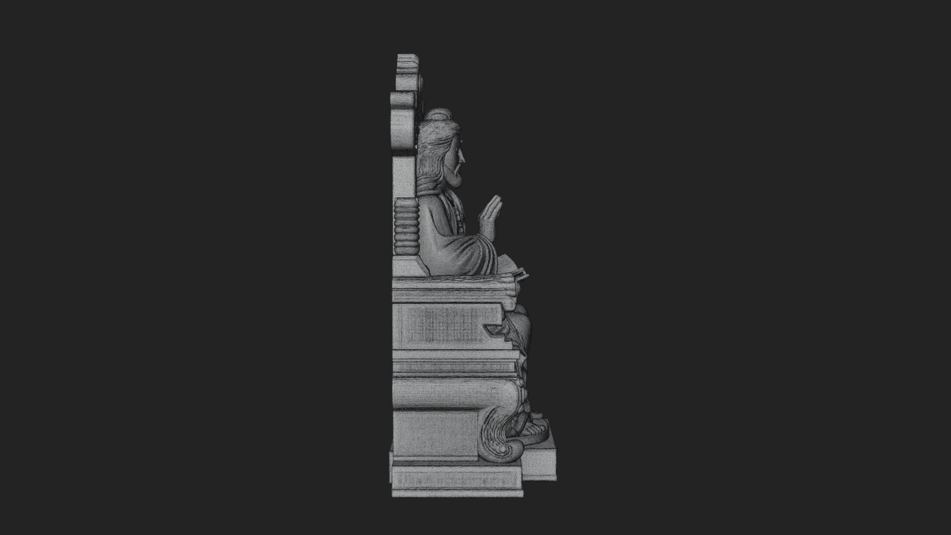 Christ on Carved Throne Statue Design 4 3D Print Model 3D Model